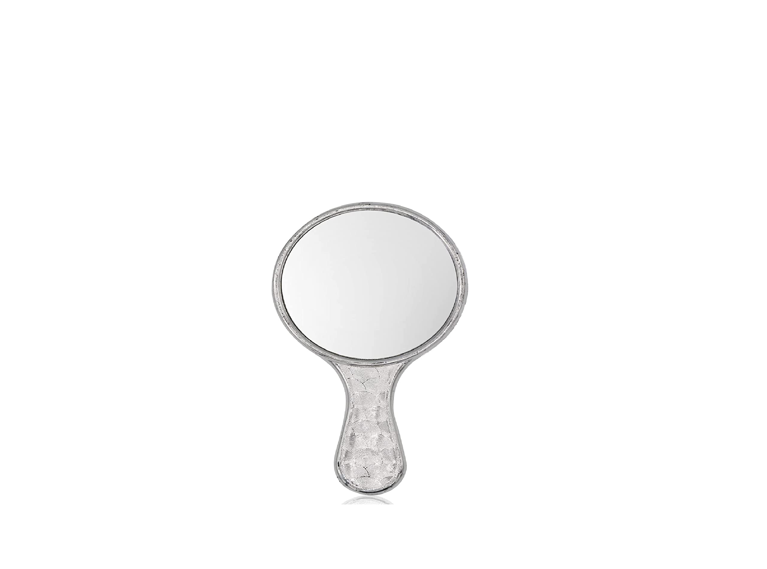 OJ Multipurpose Pocket Handheld Mirror for Women - Portable Travel Makeup Mirror, Lightweight Vanity Accessory, Small Round Mirror (Silver, 1 Pack) - Perfect for Travel, Home, Office & Makeup Touch-ups