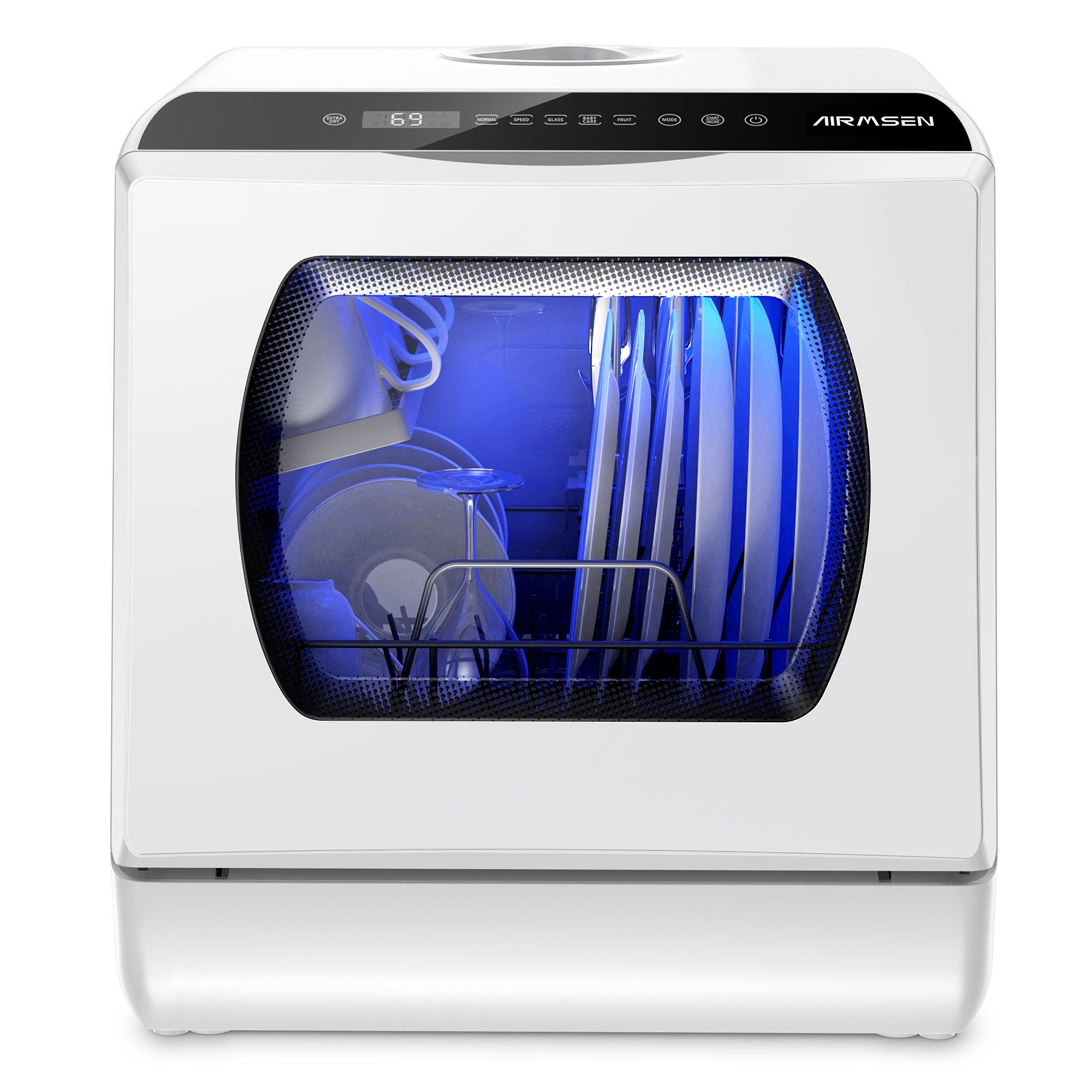 Portable Countertop Dishwasher with 5L Built-in Water Tank - Compact & Energy Efficient for Small Kitchens, Apartments, RVs, and Dorms