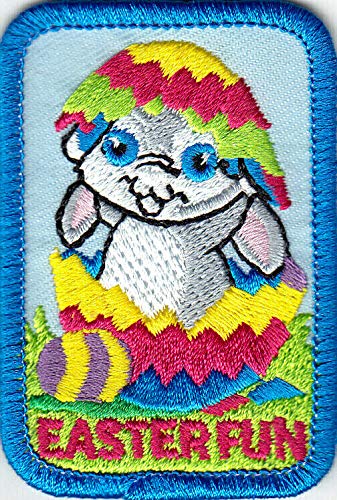 Easter Bunny Iron On Patch - Religious Holiday Applique for Church, DIY Crafts, Clothing & Costume Decorations