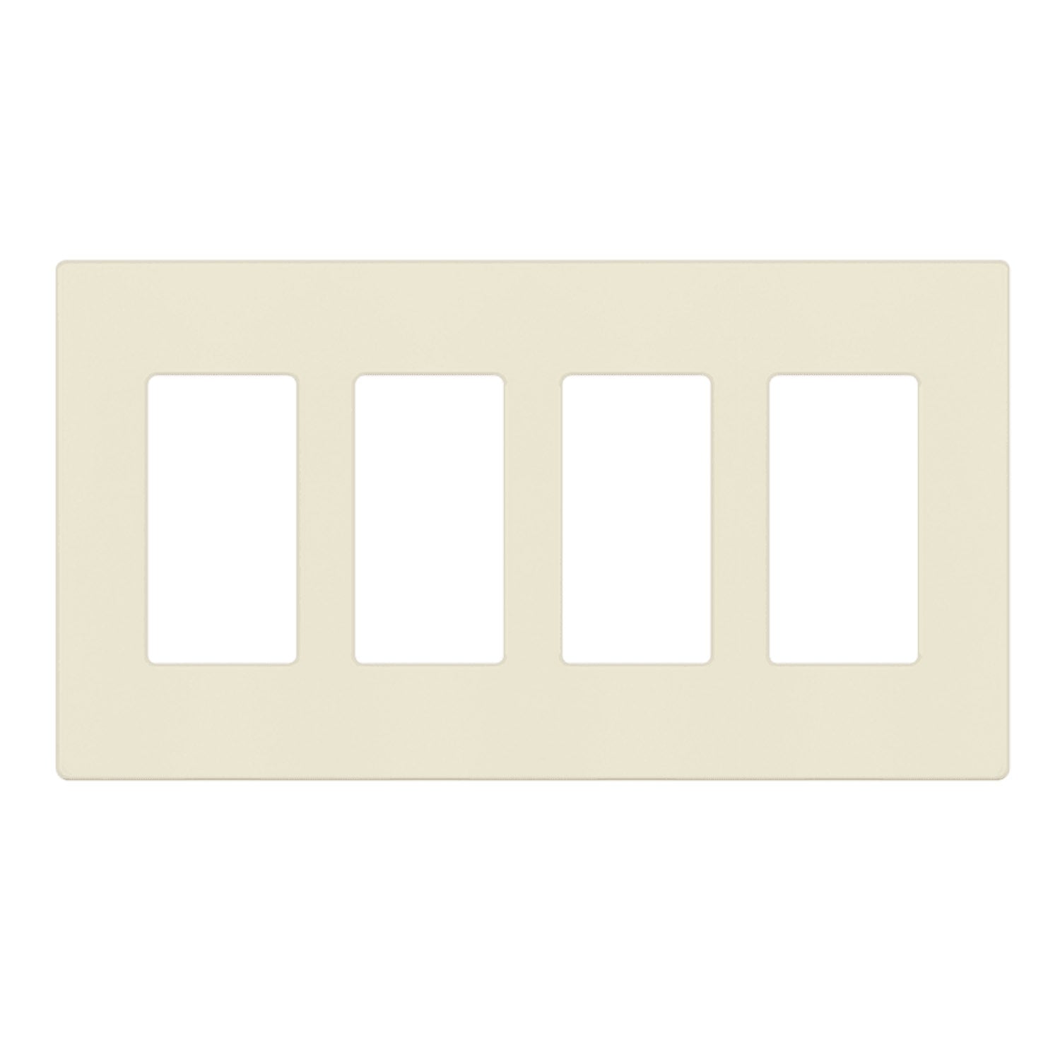 4 Gang Decorator Rocker Screwless Wall Plate in Light Almond - Perfect for Home, Office & Commercial Electrical Outlet Covers