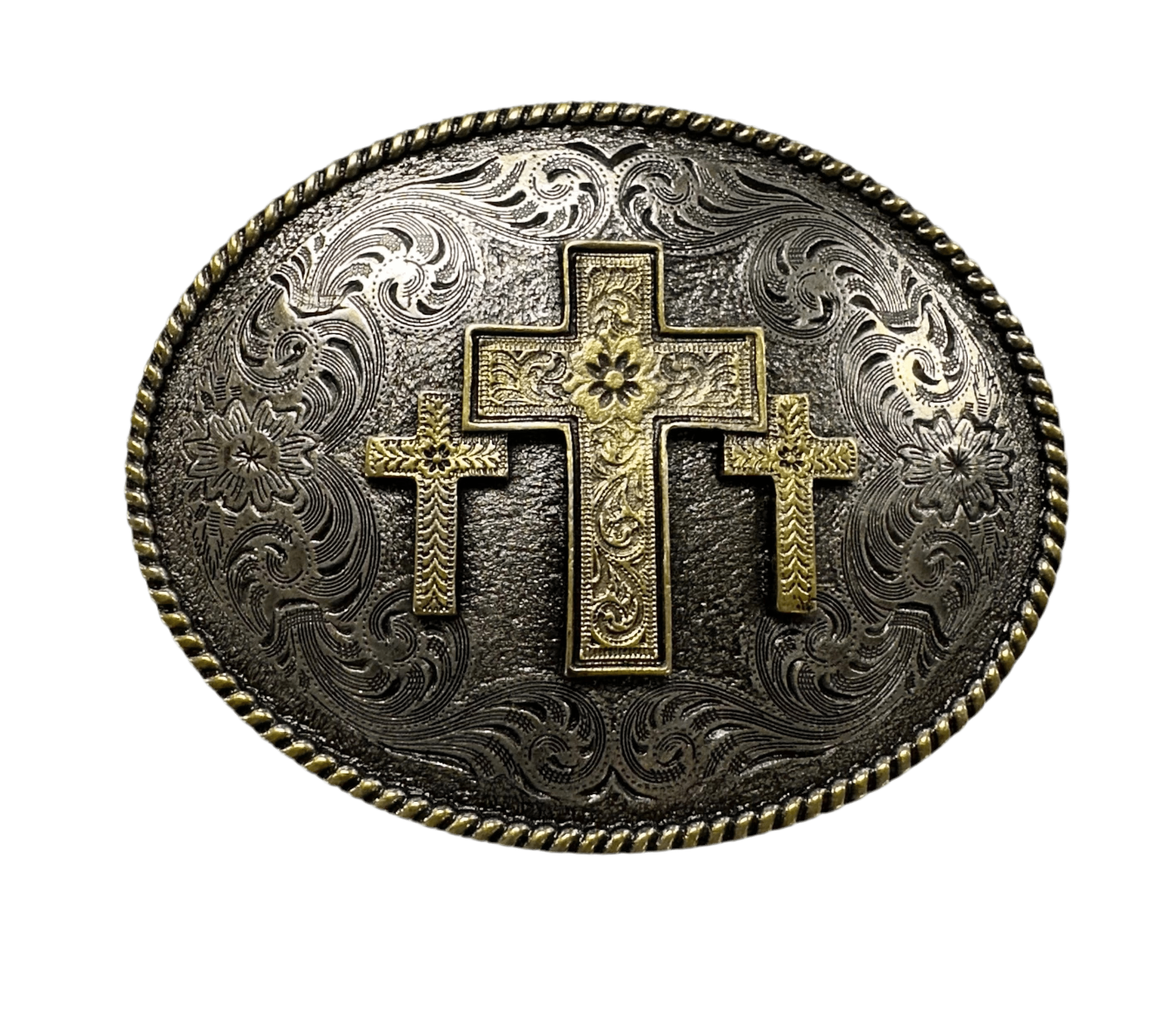 Triple Cross Western Edge Belt Buckle for Men - Stylish Cowboy Rodeo Accessory | Perfect for Western Fashion, Rodeo Events & Country Outfits
