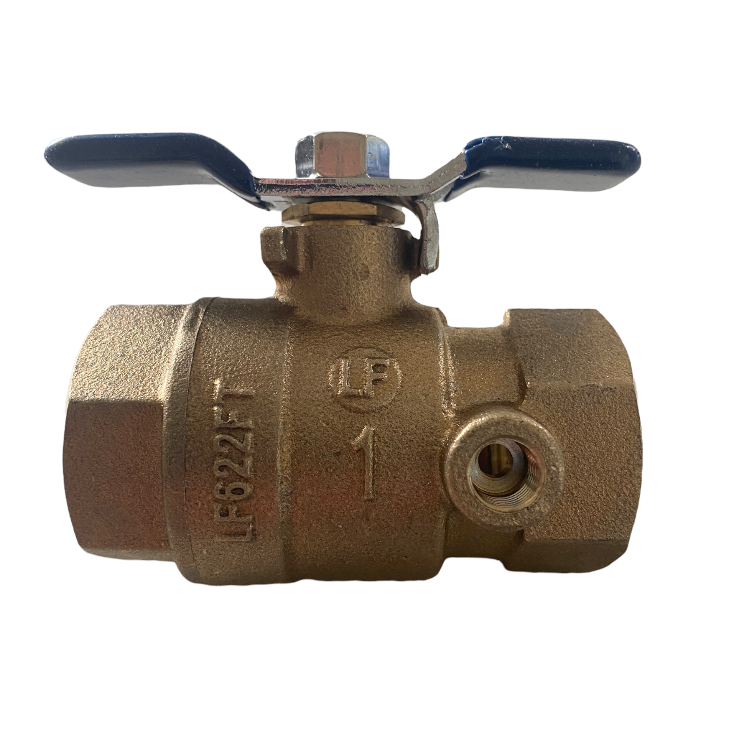 Febco 781 054LL 1 Inch Lead Free Ball Valve with Tapped Ends - Durable Brass Construction for Water & Gas Applications - Perfect for Plumbing, Irrigation & Industrial Use
