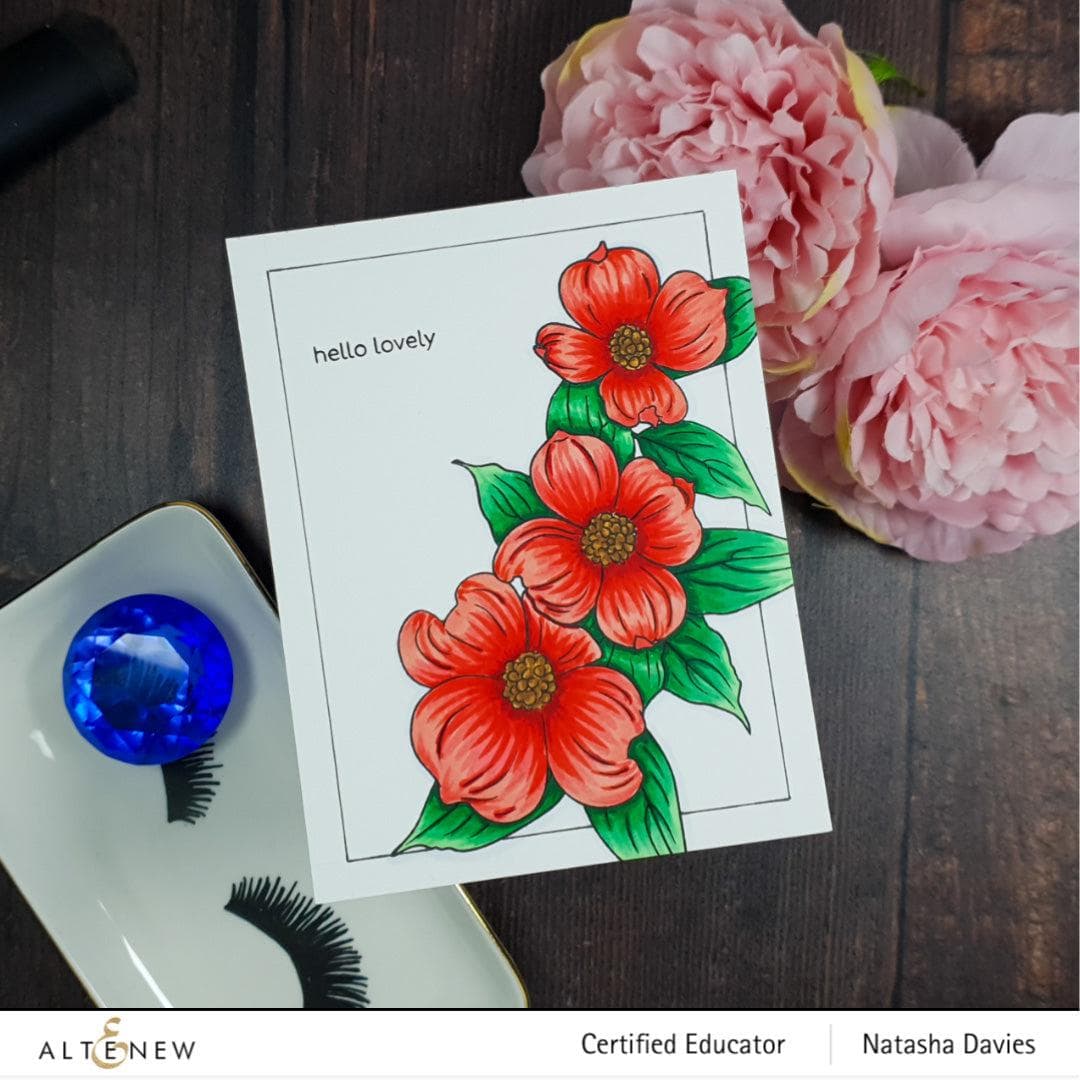 Flowering Dogwood Outline Stamp Set for DIY Scrapbooking, Card Making & Handmade Crafts - Floral Rubber Stamps for Artists & Crafters