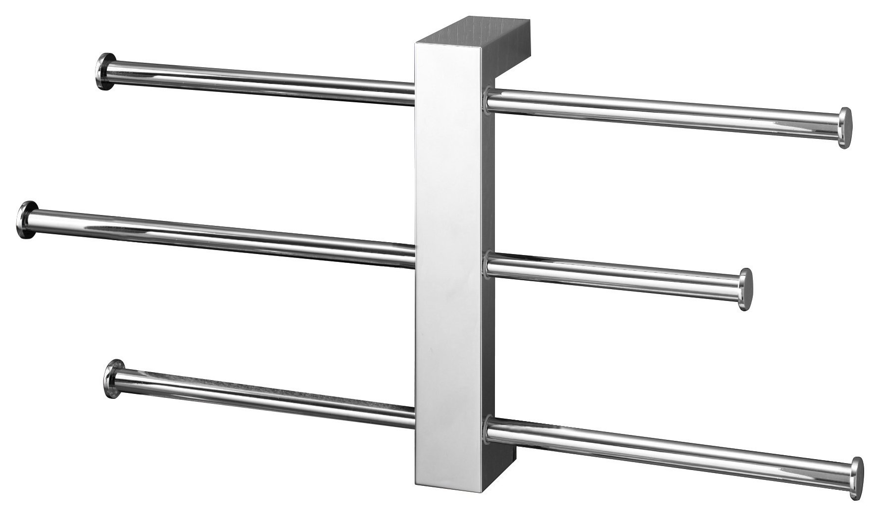 Gedy Bridge Polished Chrome Wall Mounted Towel Rack with Sliding Rails - 16 Inch Bathroom Towel Holder for Modern Home & Spa Decor