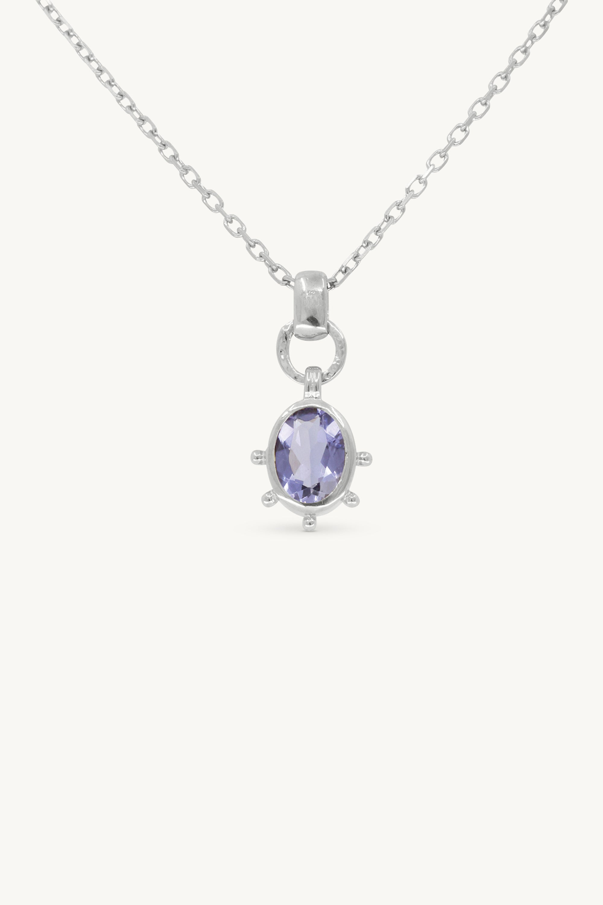Genuine Iolite Silver Pendant Necklace for Women - Elegant Jewelry Gift for Birthday, Anniversary & Special Occasions