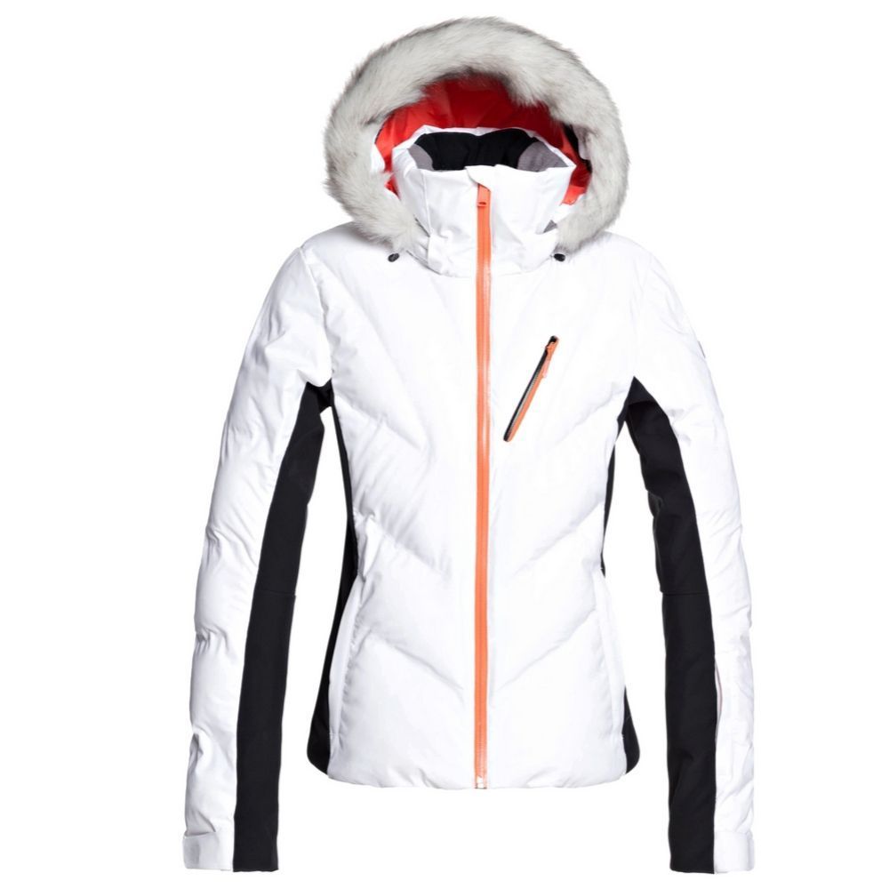 Roxy Snowstorm Women's Waterproof Ski Jacket - Insulated Winter Coat for Snowboarding & Cold Weather - Bright White - Perfect for Skiing, Snowboarding & Outdoor Adventures