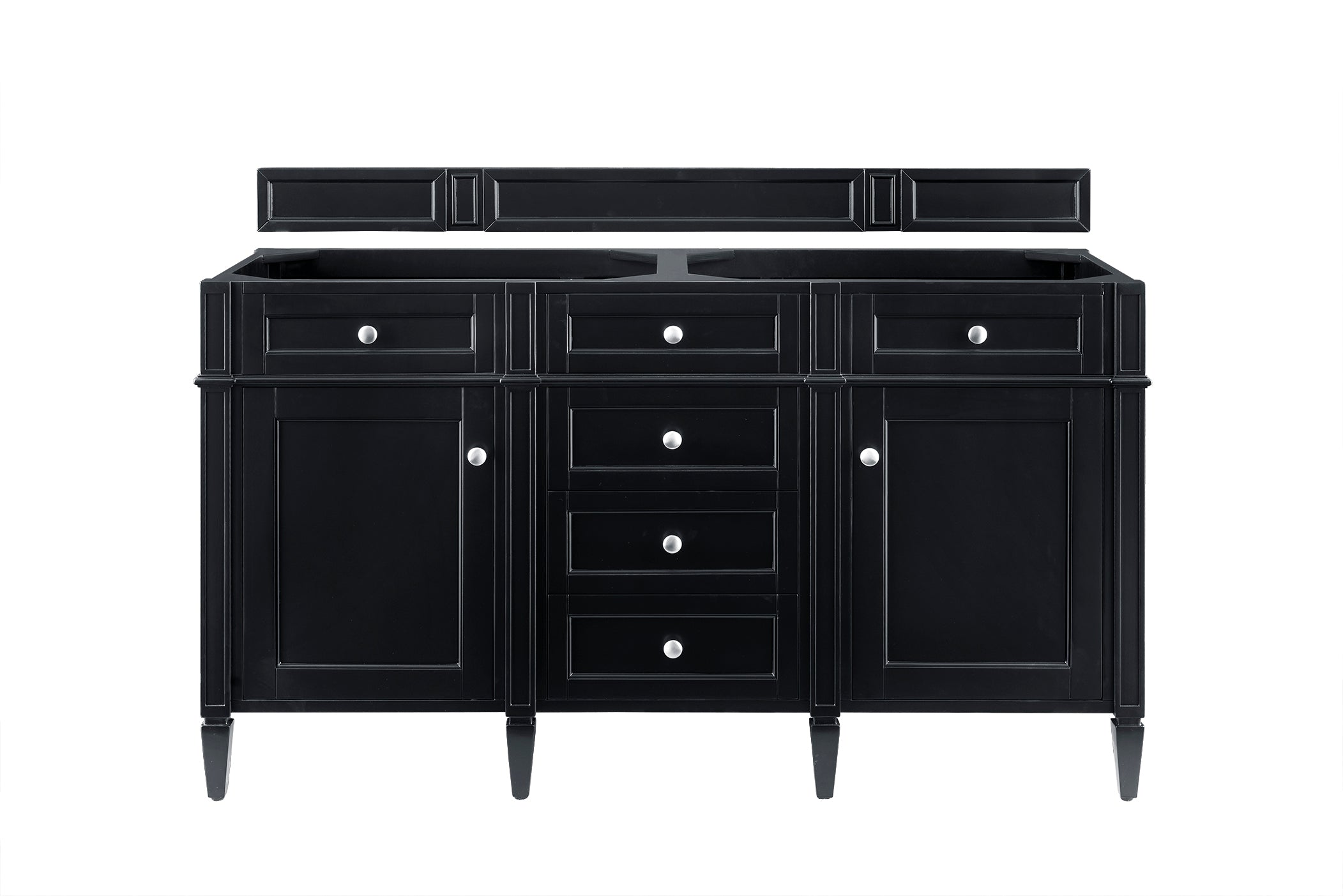 Brittany 60-Inch Black Onyx Double Vanity Bathroom Sink - Perfect for Master Bathrooms & Luxury Home Renovations