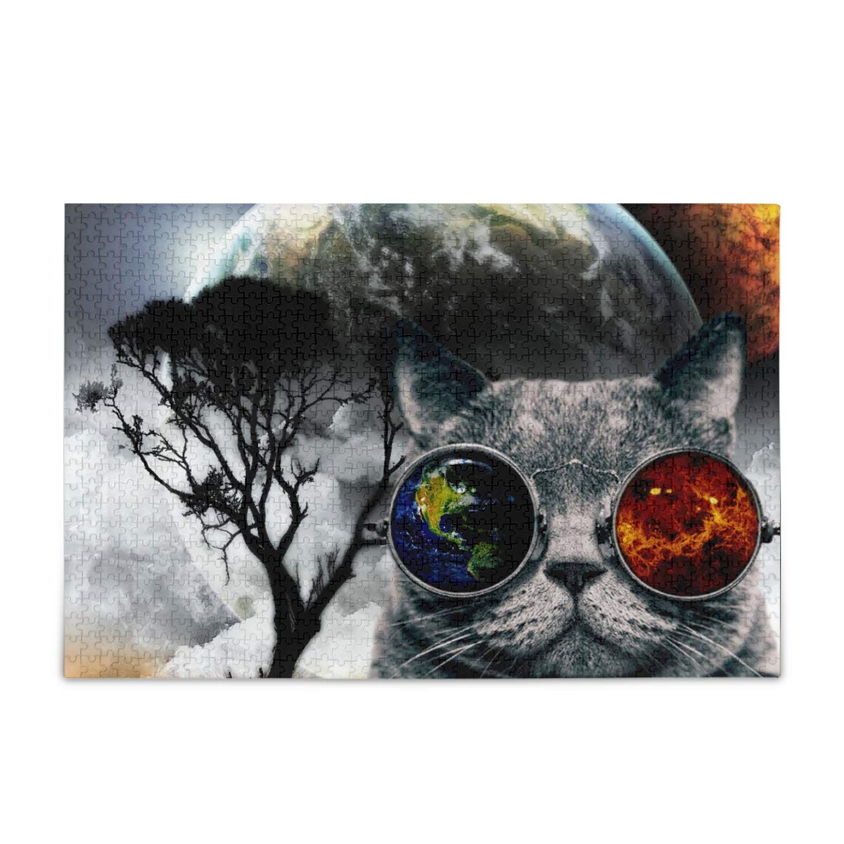 500-Piece Fantasy Jigsaw Puzzle for Adults & Kids - Alien Cat with Nature Manipulation, 15x20 Inch Funny Puzzle Game for Family Night & Home Decor