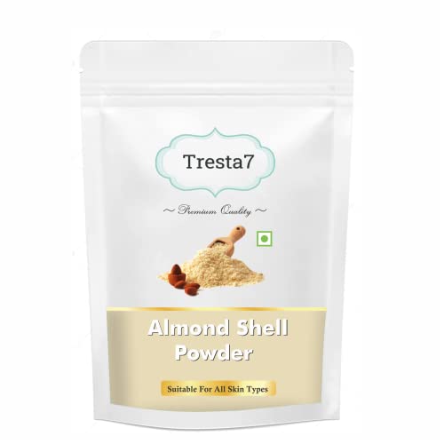 Tresta7 Almond Shell Powder Face Scrub - 250gm Natural Exfoliator for Dead Skin Cell Removal | Gentle Facial Cleanser for Smooth Skin | Perfect for Daily Skincare Routine & Spa Treatments