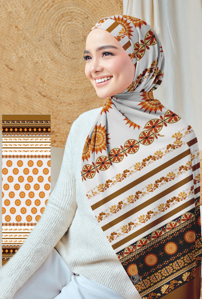 Stylish Solnyshko Print Hijab Scarf - Soft Muslim Headscarf for Women - Perfect for Daily Wear, Prayer, and Special Occasions