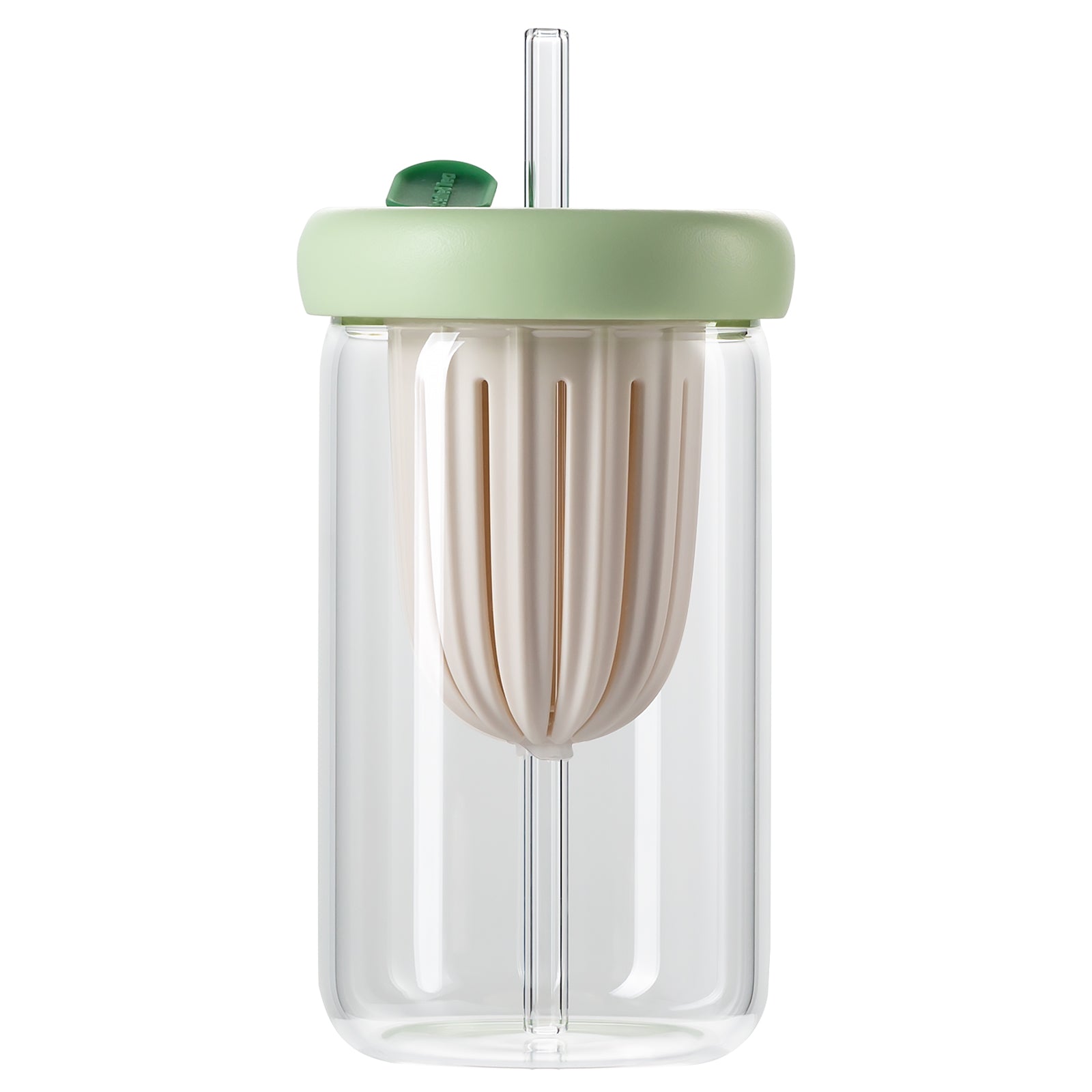 15Oz Glass Straw Cup - Reusable Eco-Friendly Drinking Cup for Smoothies, Iced Coffee & Cold Beverages - Perfect for Home, Office & Travel Use