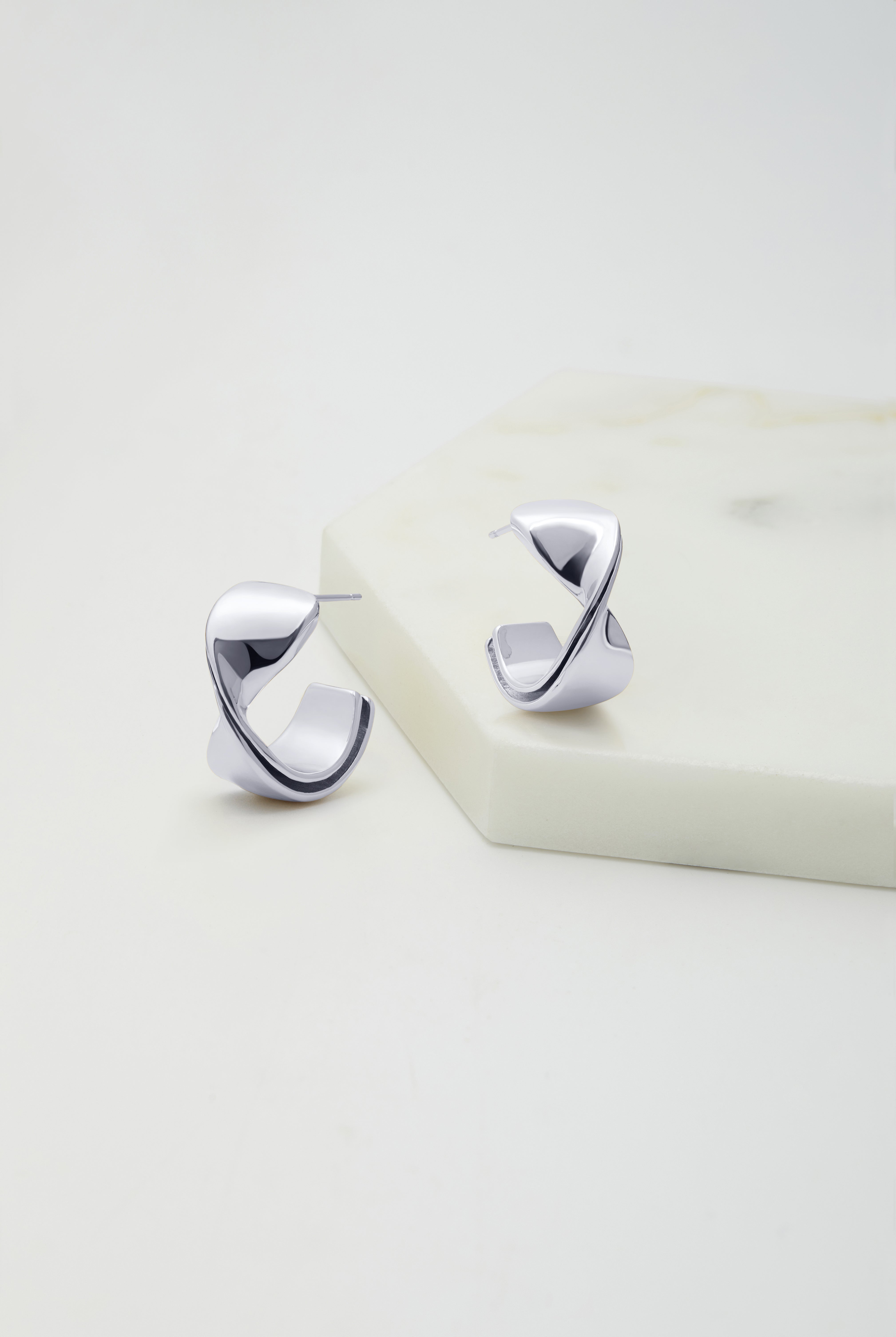 Marnie Hoop Earrings in Sterling Silver - Elegant & Hypoallergenic Jewelry for Women | Perfect for Parties, Weddings & Everyday Wear
