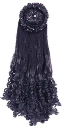 Samyak 3/4 Head Covering Wavy Curly Bun Hair Extensions & Wigs for Women - Perfect for Weddings, Parties & Bridal Looks | Natural Looking Synthetic Hairpieces for Everyday Wear & Special Occasions