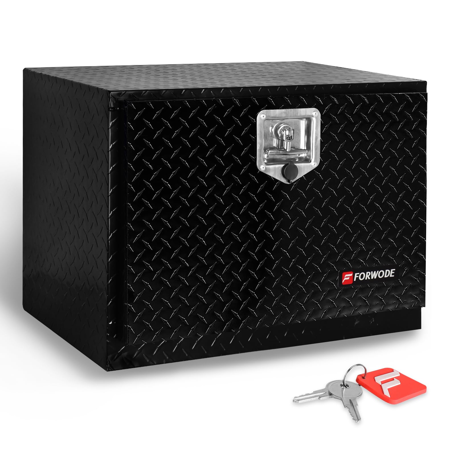 24 Inch Heavy Duty Aluminum Underbody Truck Tool Box - Black Trailer Tool Box for Pickup Truck Bed & RV Storage | Perfect for Road Trips, Camping Gear & Work Equipment Organization