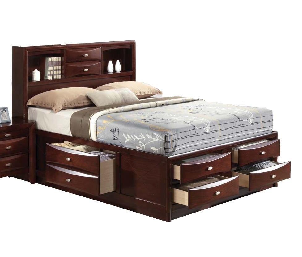 Acme Ireland Full Size Storage Bed Frame in Brown - 21590F - Perfect for Small Bedrooms & Guest Rooms