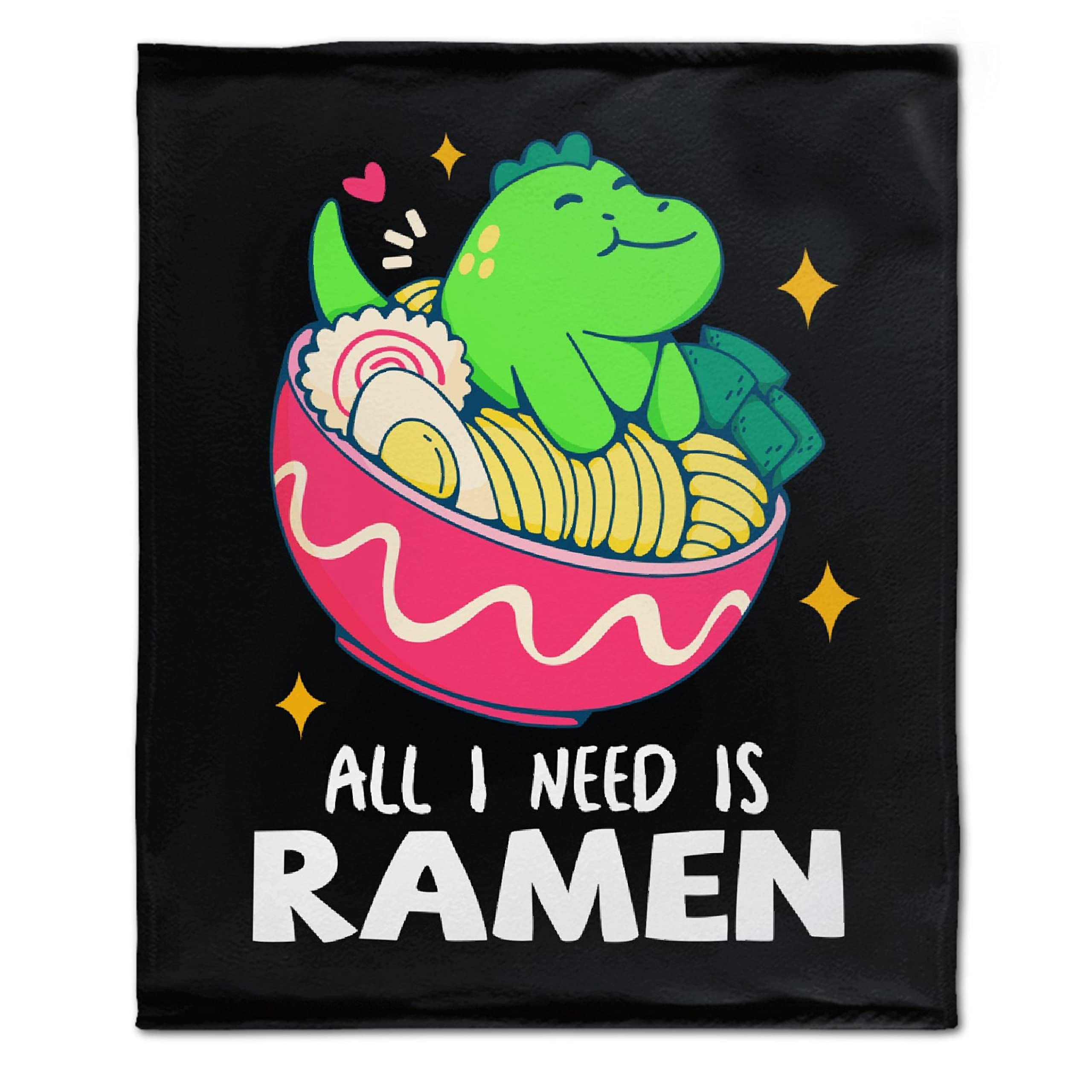 Soft Warm Cozy Fleece Flannel Dinosaur Ramen Blanket 80