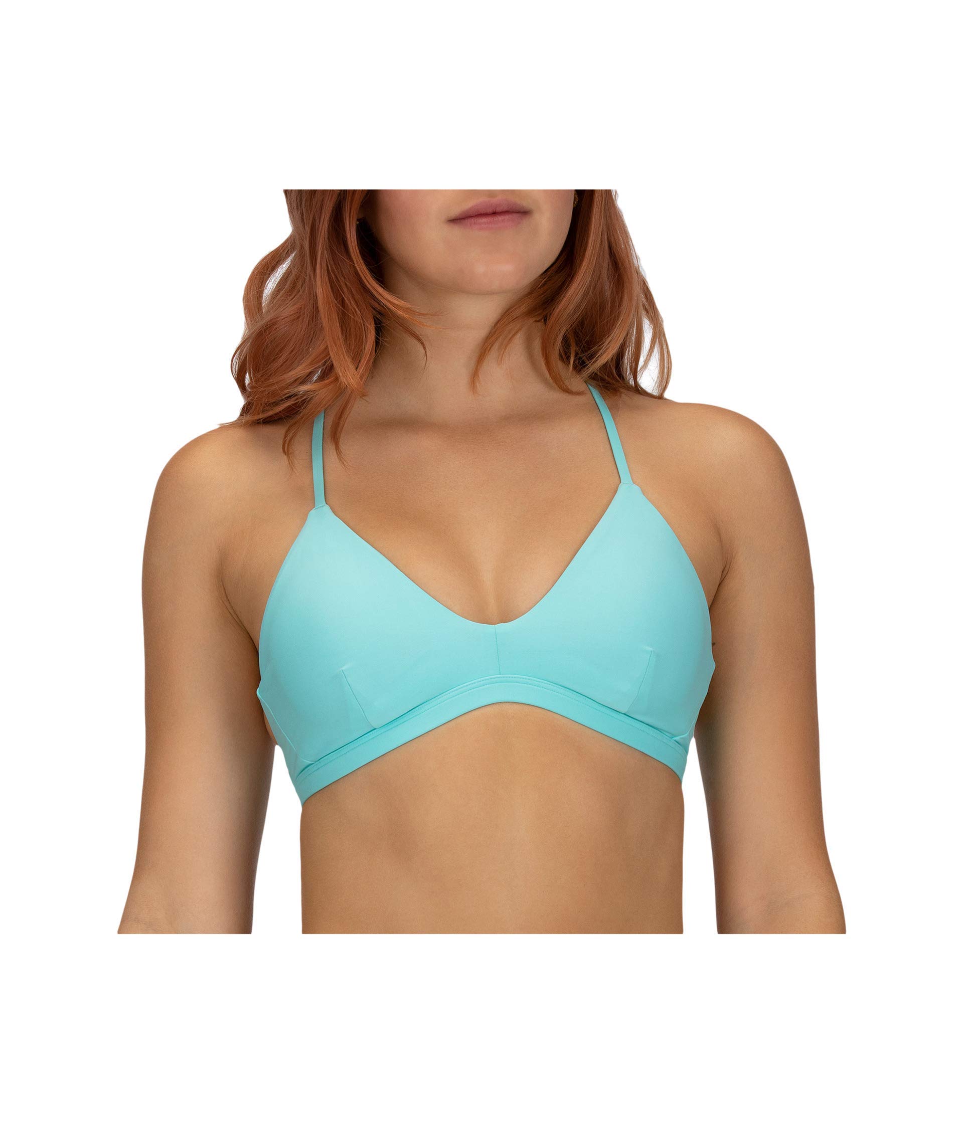 Hurley Women's Quick Dry Compression Adjustable Bikini Top - Solid Color Swimwear for Surfing, Swimming & Beach Activities