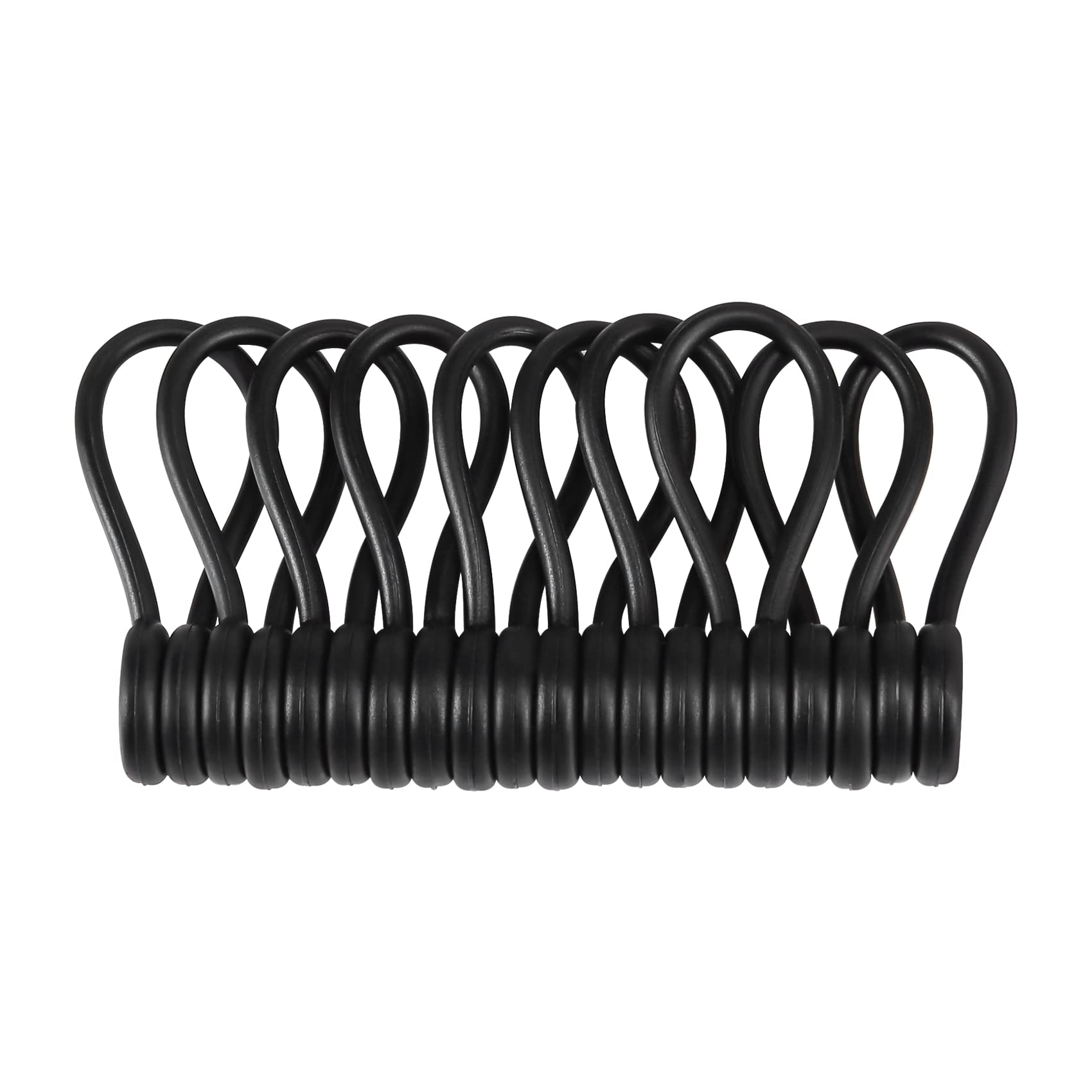 EUREKA ERGONOMIC 10 Pack Reusable Magnetic Cable Ties - Strong Rubber Twist Ties with Magnet for Wire, Cord & Cable Management - Organize Under Desk, Home Office, Car & Workshop (Black)