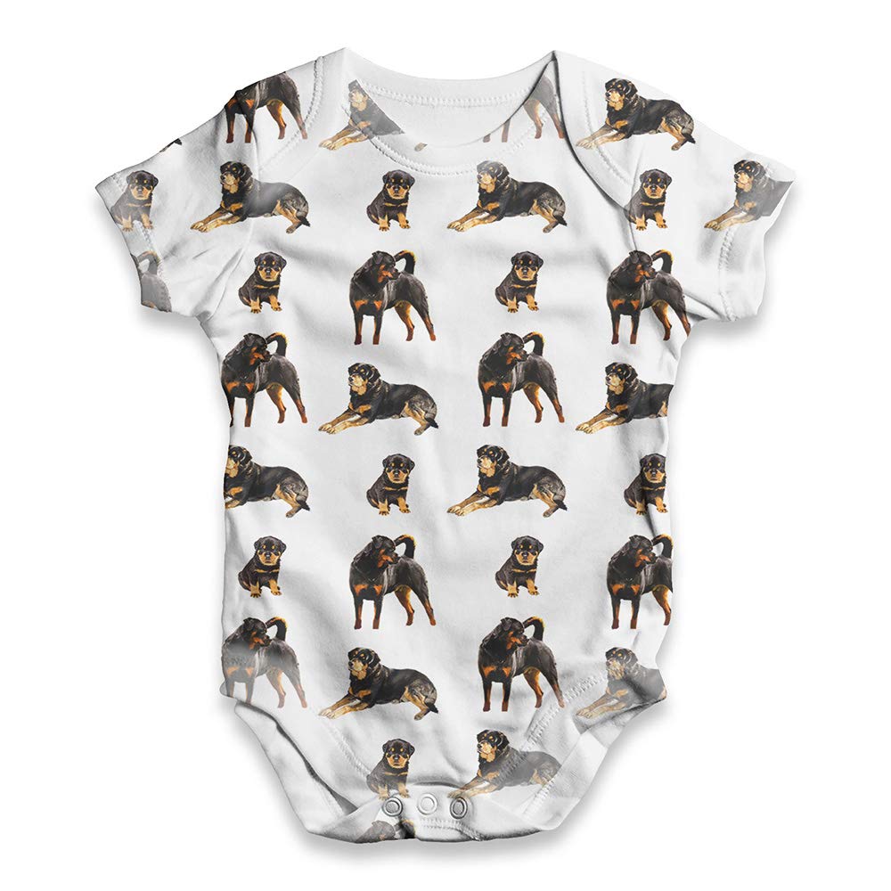 TWISTED ENVY Baby Boy Clothes - Cute Rottweiler Print Outfits for Newborns & Toddlers | Soft Cotton Rompers & Bodysuits for Playtime & Photo Shoots