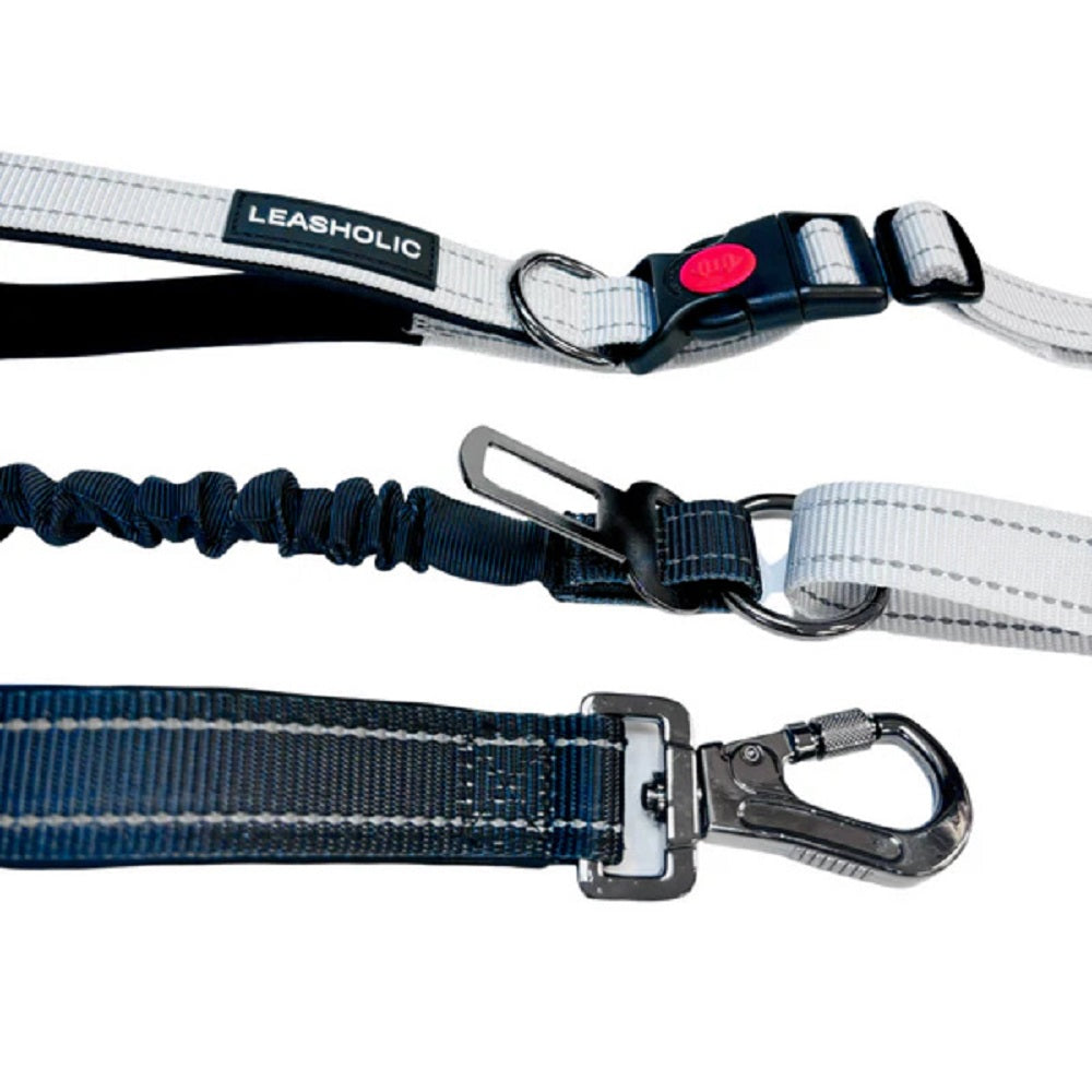 6 in 1 Hands-Free Dog Leash - Adjustable Waist Belt, No-Pull Training Lead, Reflective & Durable for Running, Hiking, Walking & Outdoor Activities