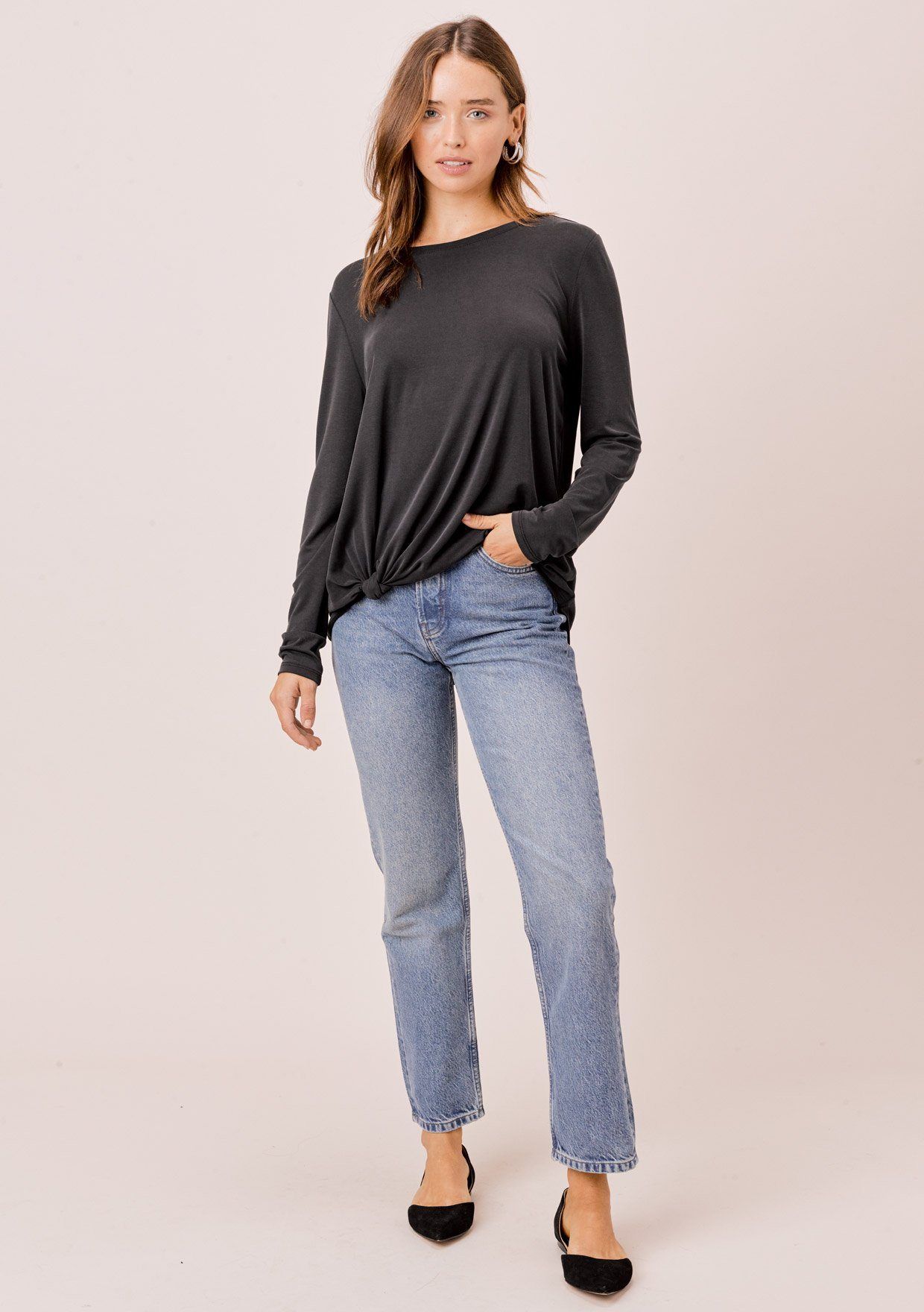 Annie Side Knot Tee - Women's Stylish Knotted T-Shirt for Casual & Summer Outfits | Perfect for Beach, Date Night & Everyday Wear