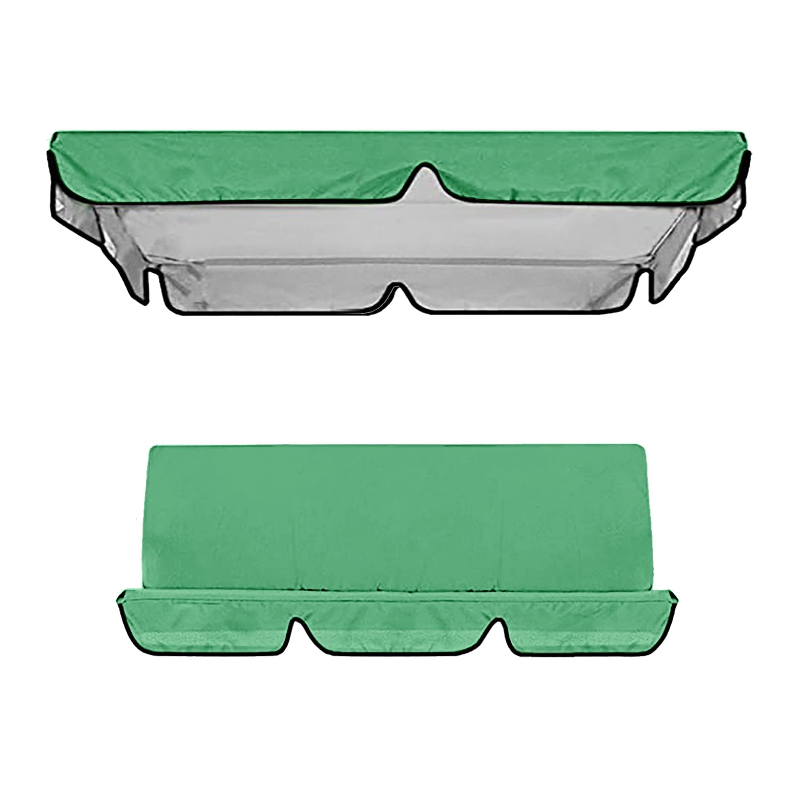 **Dark Green Canopy & Cushion Replacement Set for Patio Swing Chair – Outdoor Swing Glider Protector with Removable Cushion & Canopy – Perfect for Garden, Poolside, Balcony (56x56x7/51x55x3)**