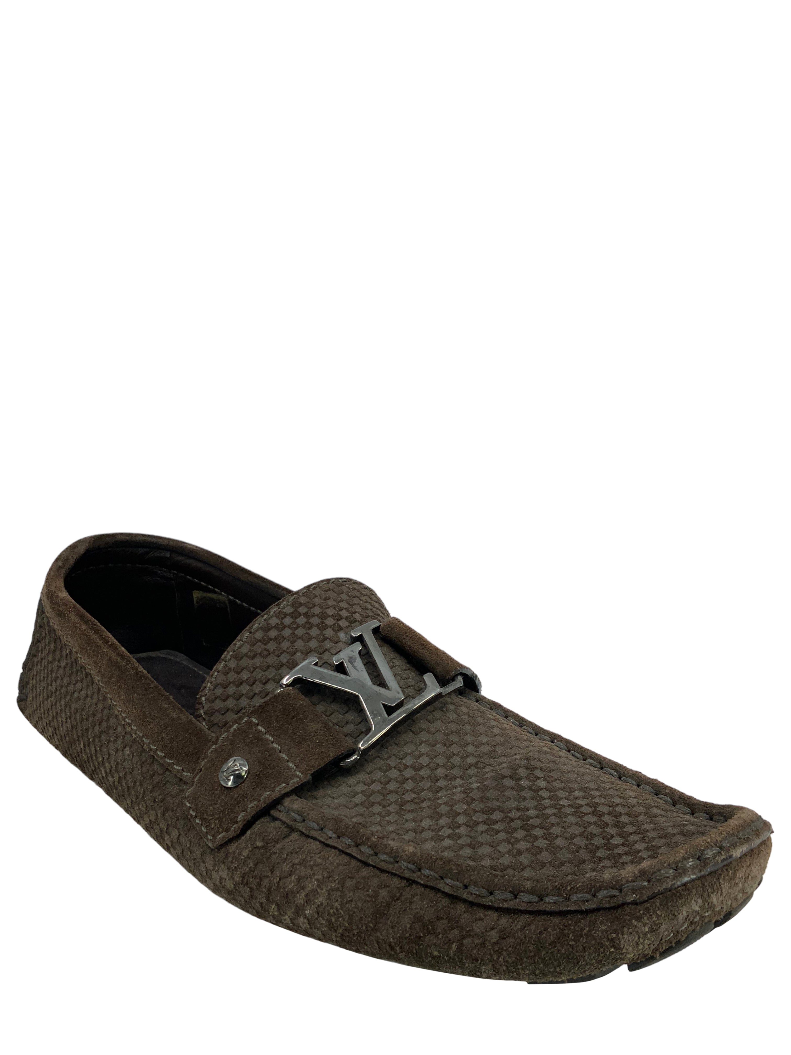 Louis Vuitton Monte Carlo Suede Men's Driving Loafers Size 8 - Premium Luxury Casual Shoes for Men, Comfortable Slip-On Loafers for Driving, Office & Weekend Outings