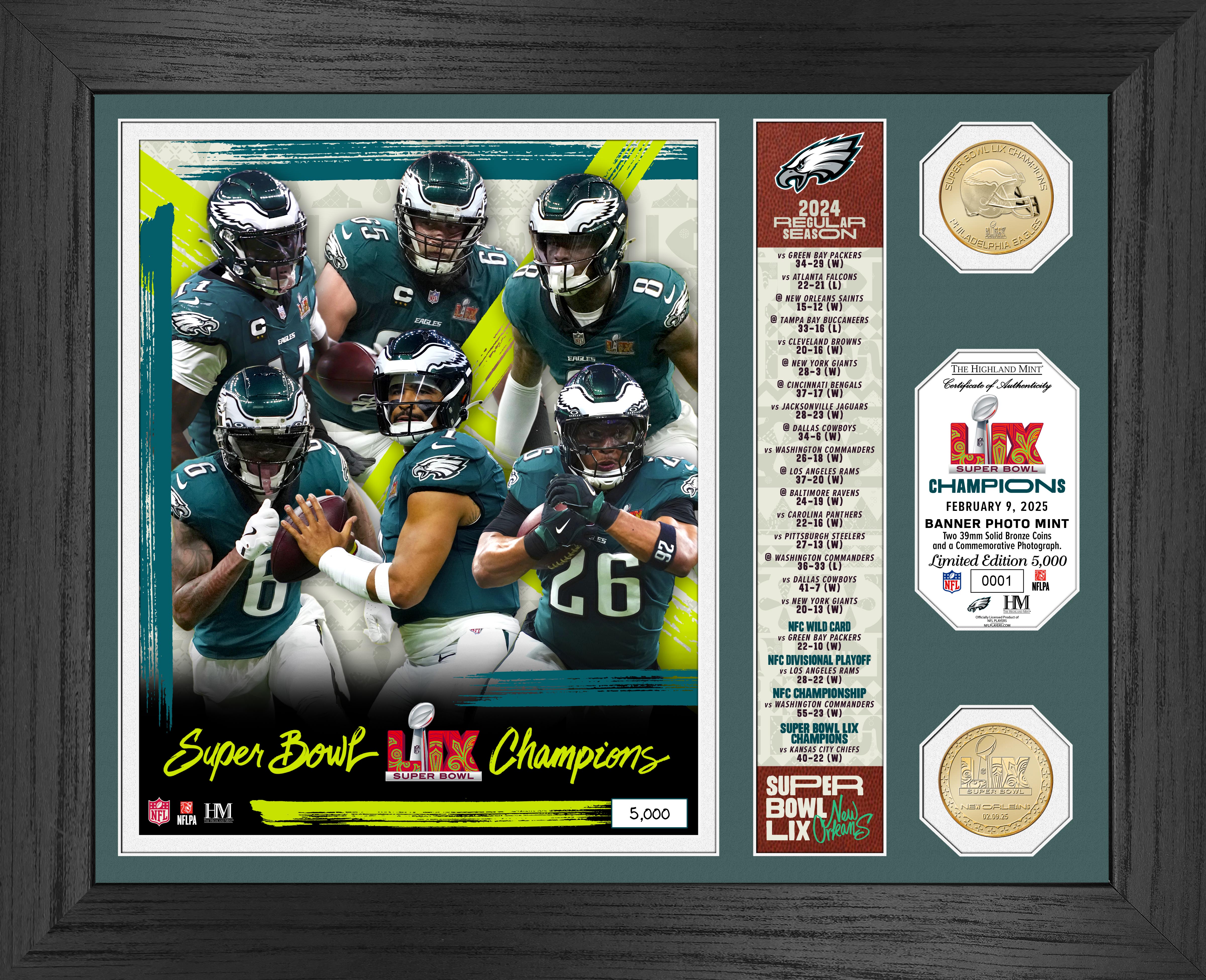 Philadelphia Eagles Super Bowl LIX Champions Commemorative Bronze Coin - Limited Edition Collectible for NFL Fans, Sports Memorabilia Enthusiasts - Perfect for Display Cases, Man Caves, and Eagles Fan Collections