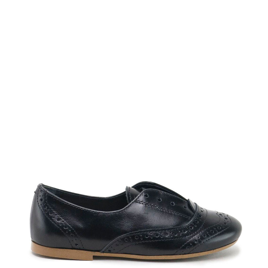 Stylish Black Elastic Wingtip Oxford Shoes for Men - Comfortable Slip-On Dress Shoes for Business, Office & Formal Occasions