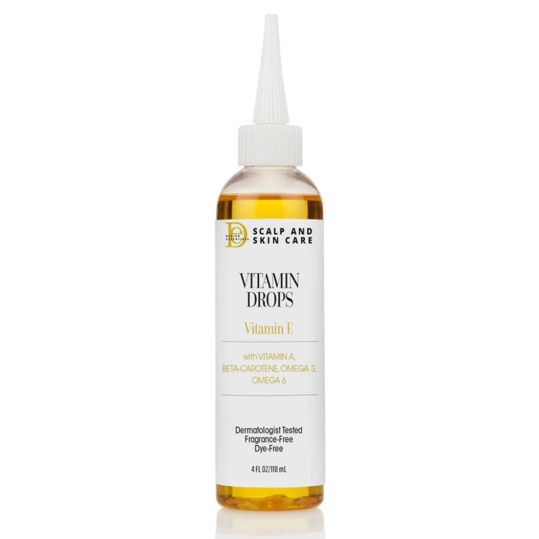 DESIGN ESSENTIALS Vitamin E Oil Drops for Hair & Skin Care - Nourishing Treatment for Dry Scalp, Split Ends & Face Moisturizing