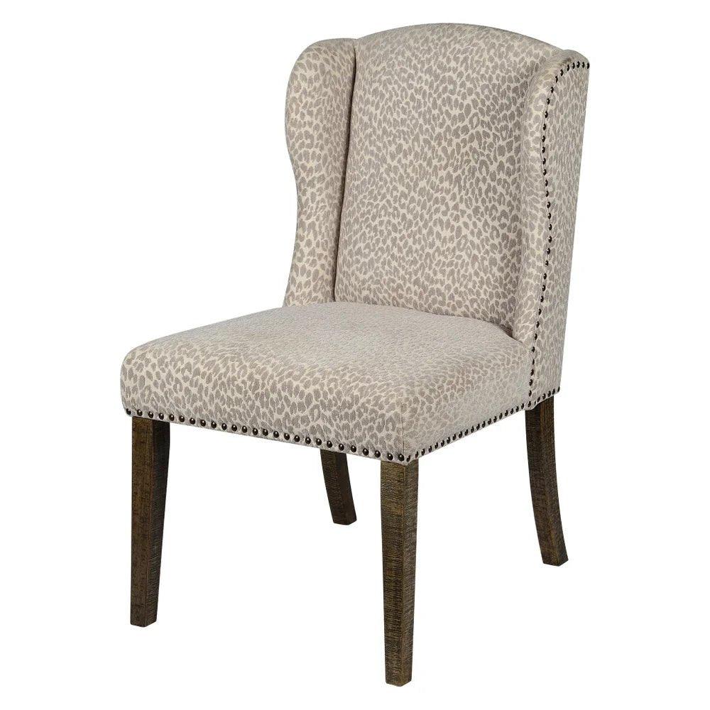 Savannah Snow Leopard Print Accent Chair 11001 SL - Stylish Animal Print Living Room Furniture for Home Decor & Lounge