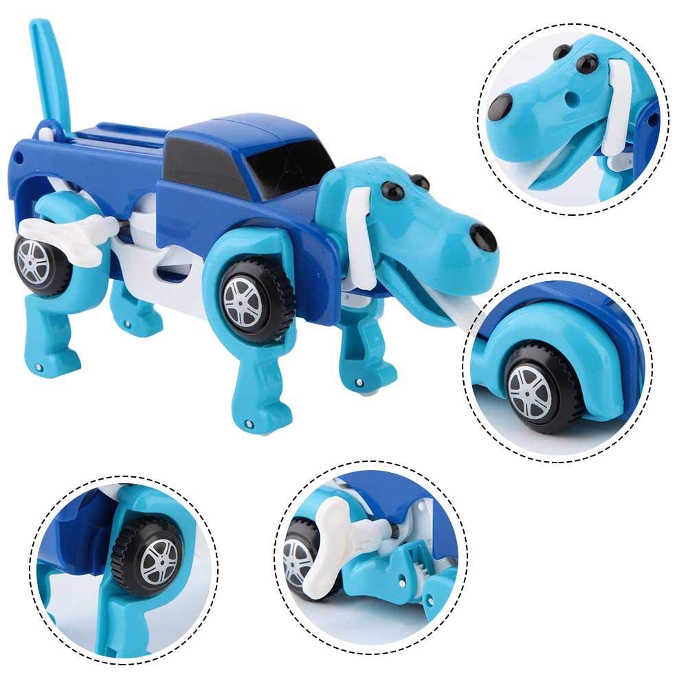 Xinde Toys Automatic Transforming Dog - No Battery Needed, Cute & Safe for Kids (Blue) | Fun Interactive Pet for Boys & Girls, Perfect for Playtime & Gifts