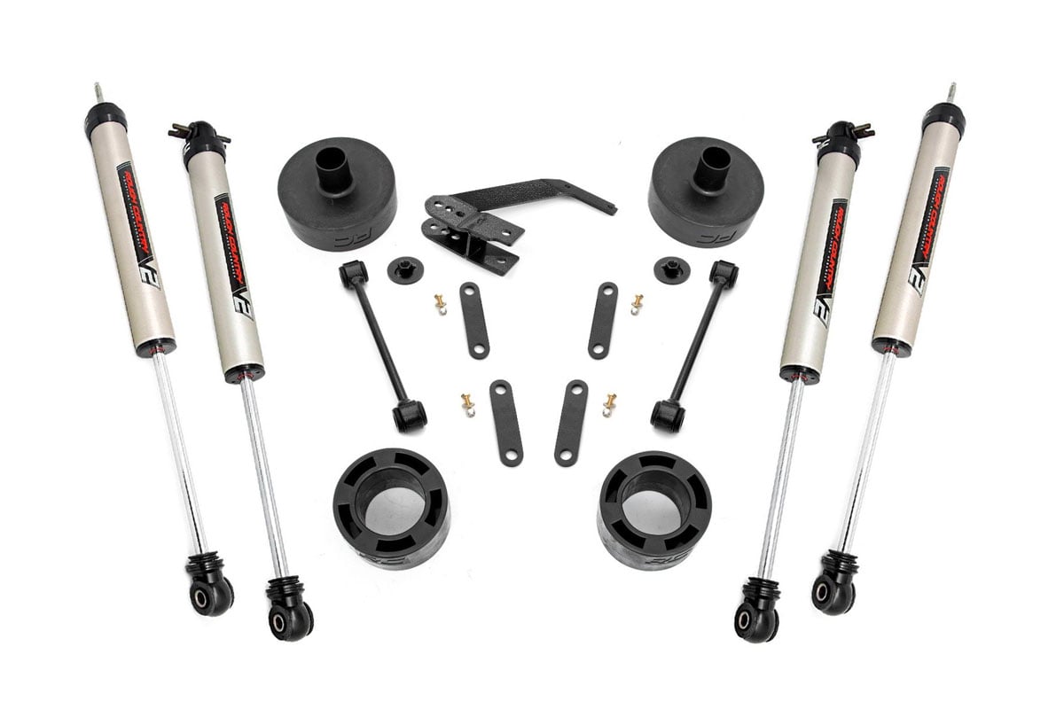 2.5 Inch Lift Kit for Jeep Wrangler JK & Wrangler Unlimited (2007-2018) - Heavy Duty Suspension Spacers V2 (Part# 65770) - Off-Road Adventure & Performance Upgrade
