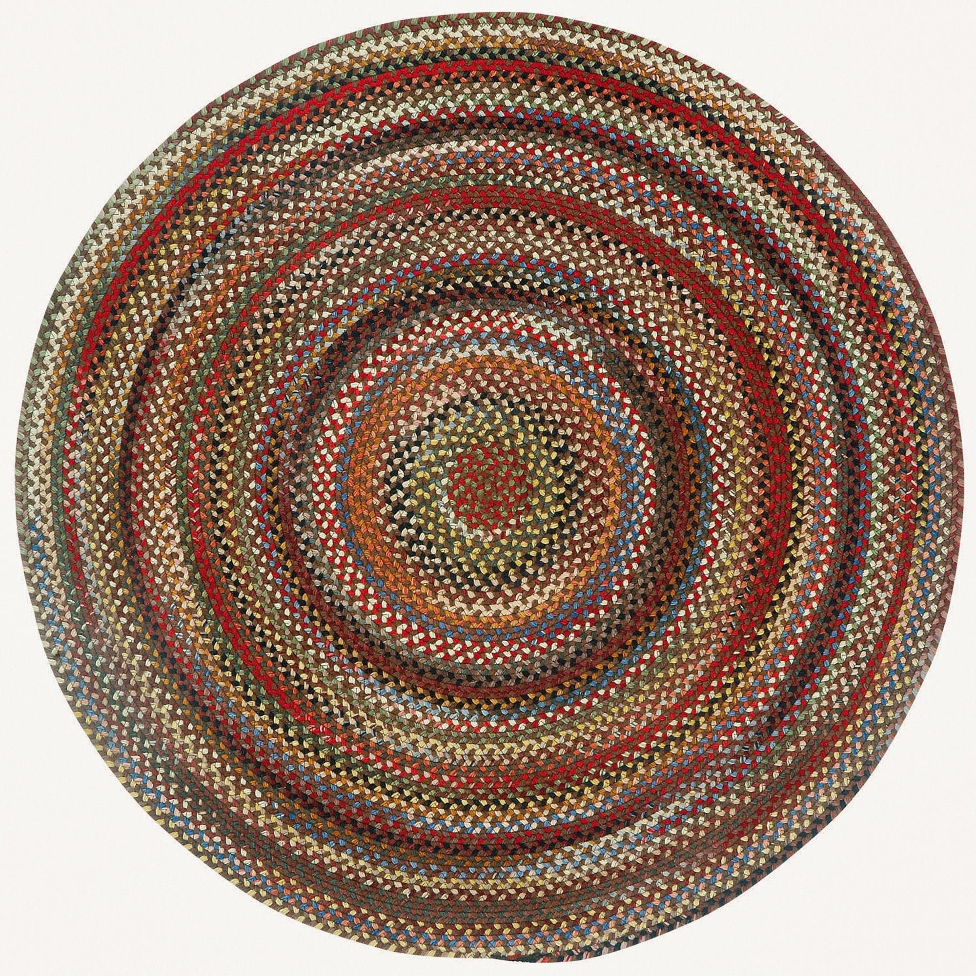 Capel Rugs Portland Round Braided Area Rug 36 Inch Brown - Perfect for Living Room, Bedroom & Home Decor