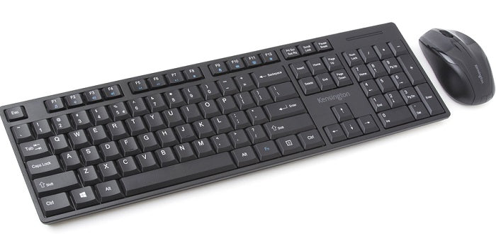 Kensington Pro Fit Wireless Desktop Set with Spill-Resistant Keyboard - Ergonomic Wireless Mouse & Keyboard Combo for Home & Office Workspaces