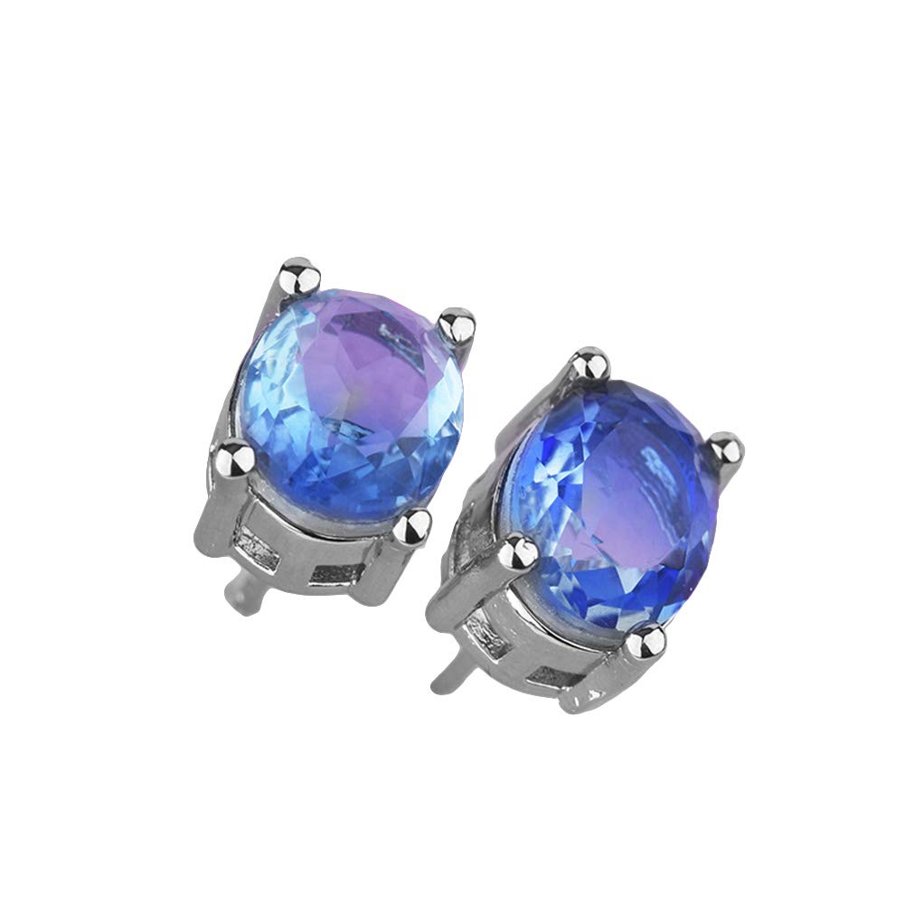 GSDVIYH36 Women's Oval Cut Faux Gemstone Stud Earrings - Elegant Costume Jewelry for Women & Girls | Perfect for Valentine's Day, Parties & Special Occasions