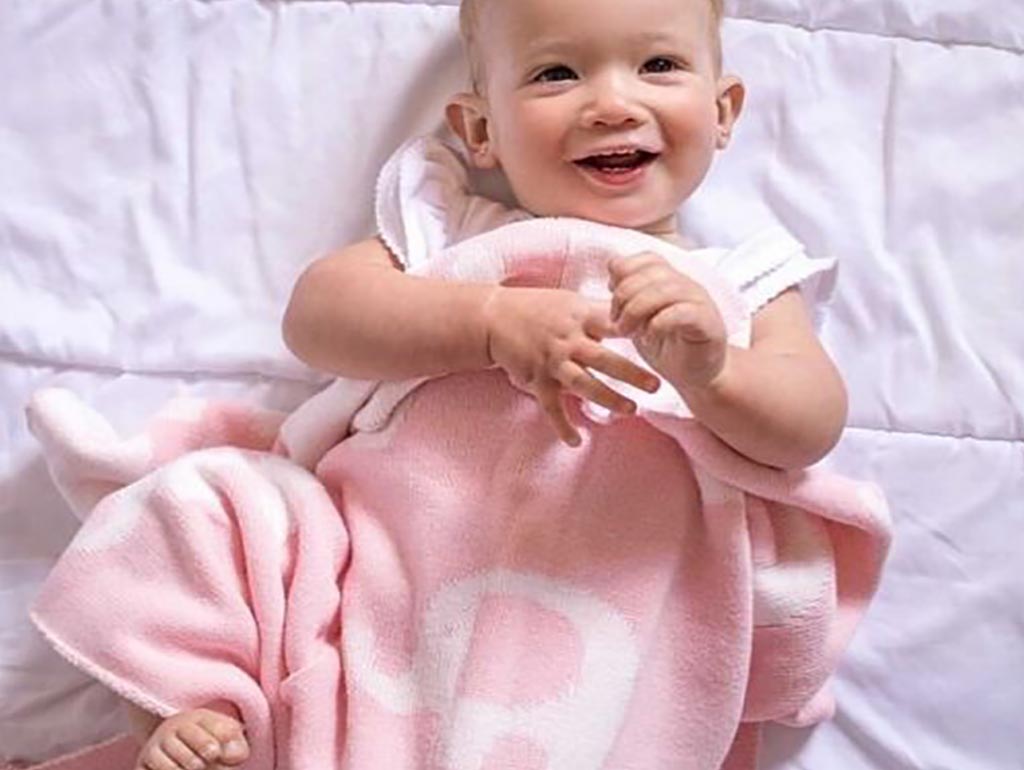 Soft Pink Cotton Knit Elephant Baby Blanket - Cute Nursery Blanket for Newborns, Infants & Toddlers - Perfect for Swaddling, Stroller, Crib & Photo Props