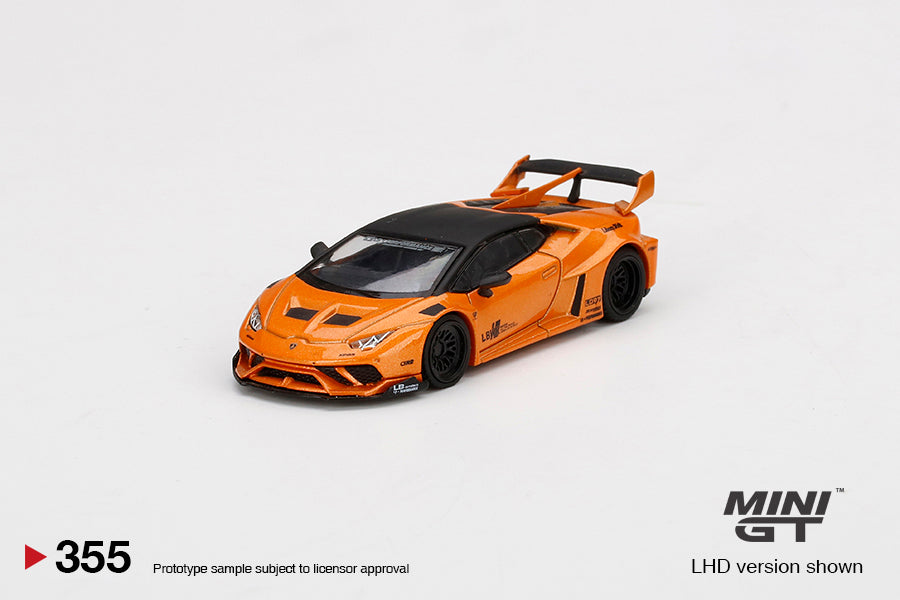 MINIGT 1:64 Lamborghini Huracán GT Diecast Model Car - Orange Borealis Color - Collectible Toy for Display, Racing Games & Gift Giving