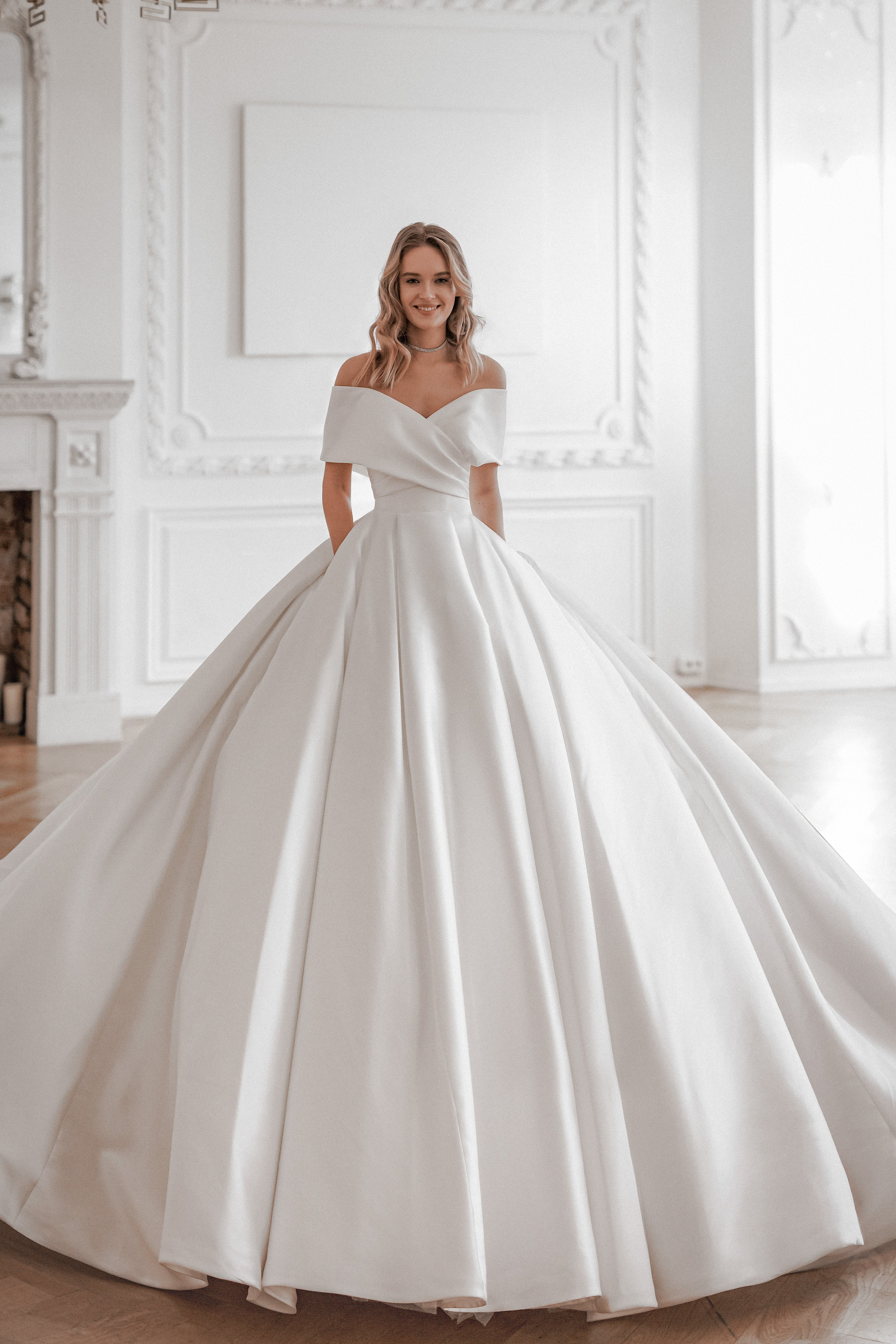 Elegant Satin Ball Gown with Protea Floral Design - Perfect for Prom, Wedding, and Formal Evening Events
