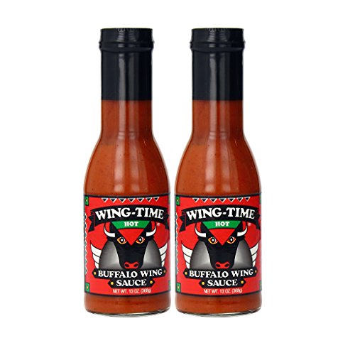 Wing Time Buffalo Wing Sauce - Hot & Spicy Flavor, 13 oz (Pack of 2) | Perfect for Chicken Wings, Pizza, Nachos & Game Day Parties