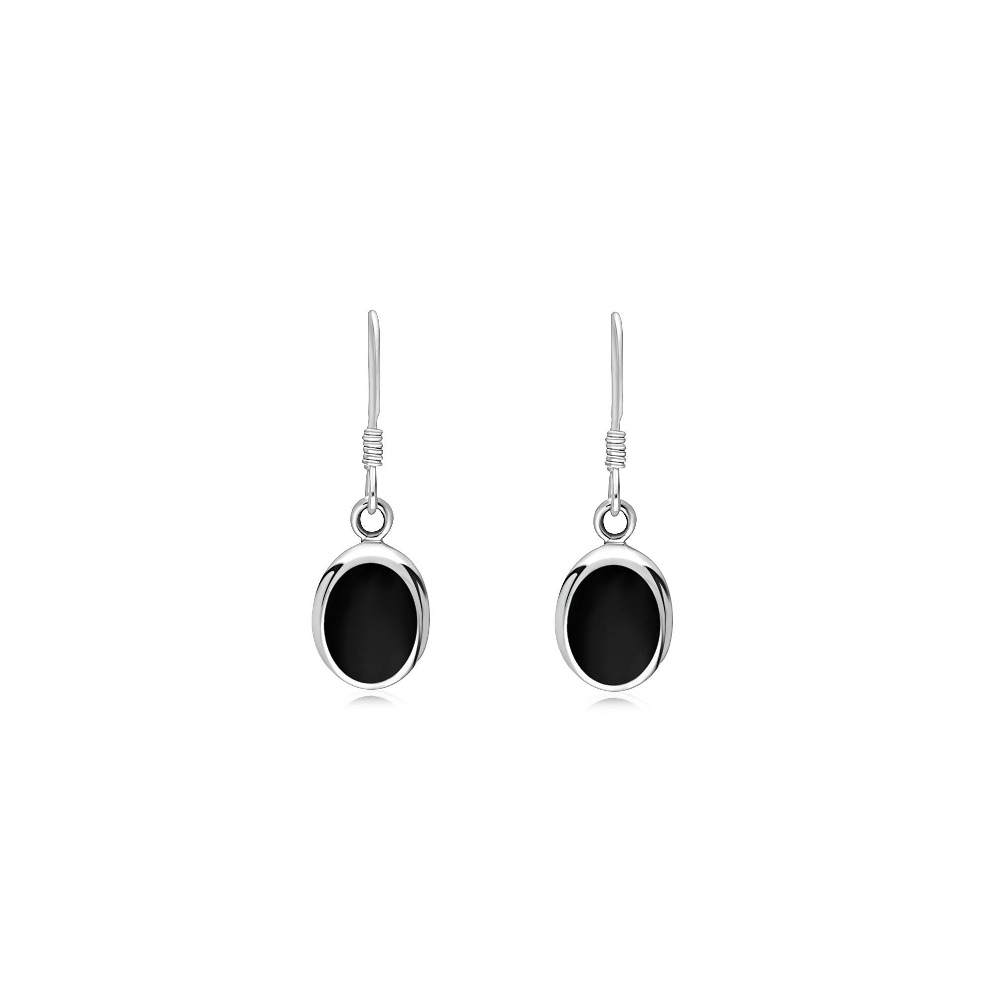 Sterling Silver Whitby Jet Oval Drop Earrings for Women – Elegant Gothic Jewelry for Parties, Weddings & Evening Events