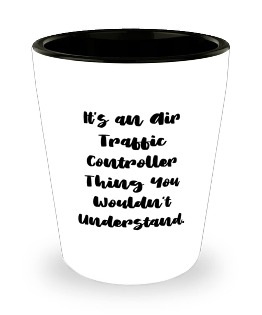 Unique Air Traffic Controller Shot Glass - Fun Gift for Men & Women - Perfect for Holidays, Parties & Aviation Enthusiasts
