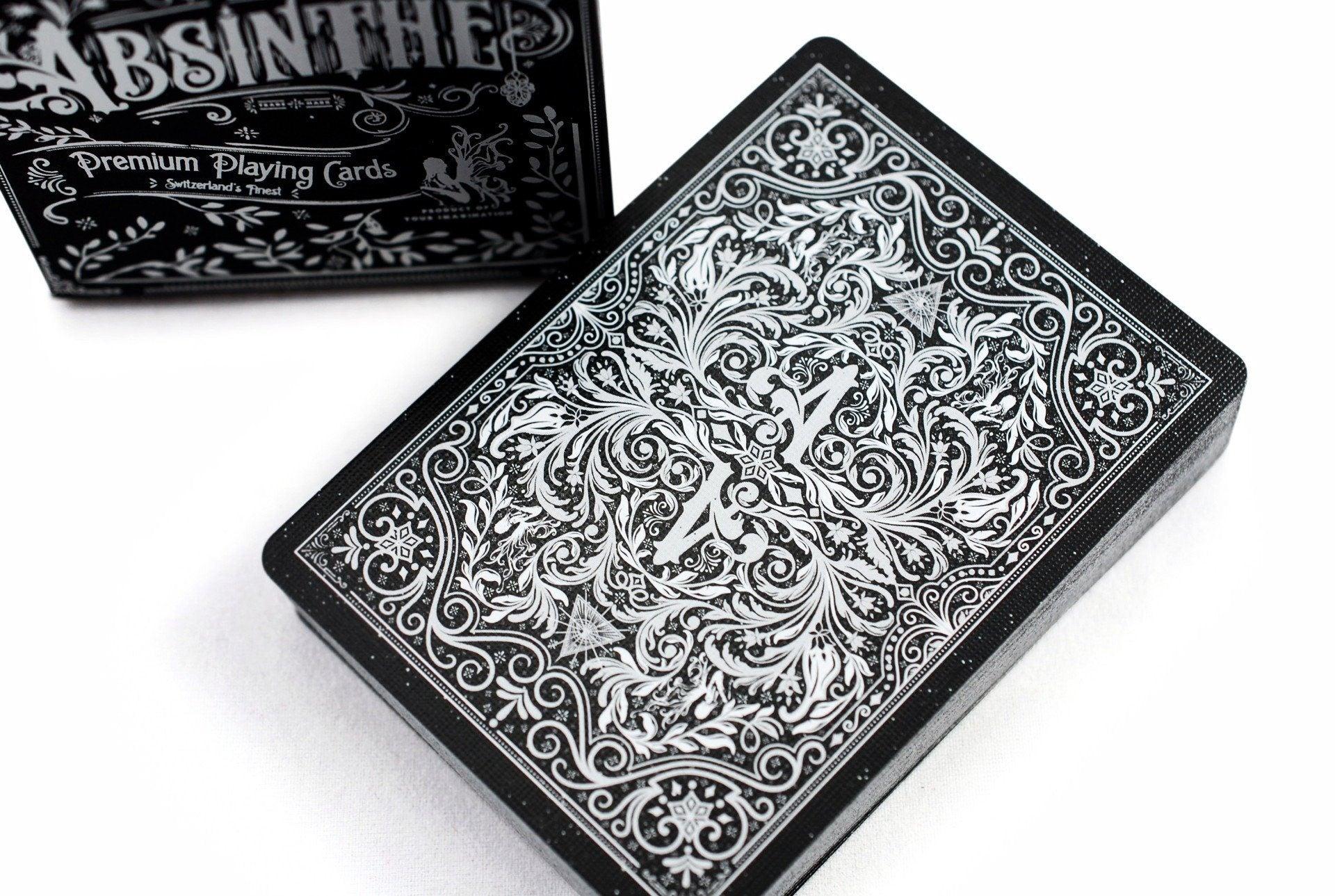 Premium Absinthe V2 Playing Cards - 52 Poker Deck with Unique Green Design for Magic Tricks, Cardistry & Casino Night - Perfect for Professional Magicians, Card Gamers & Collectors