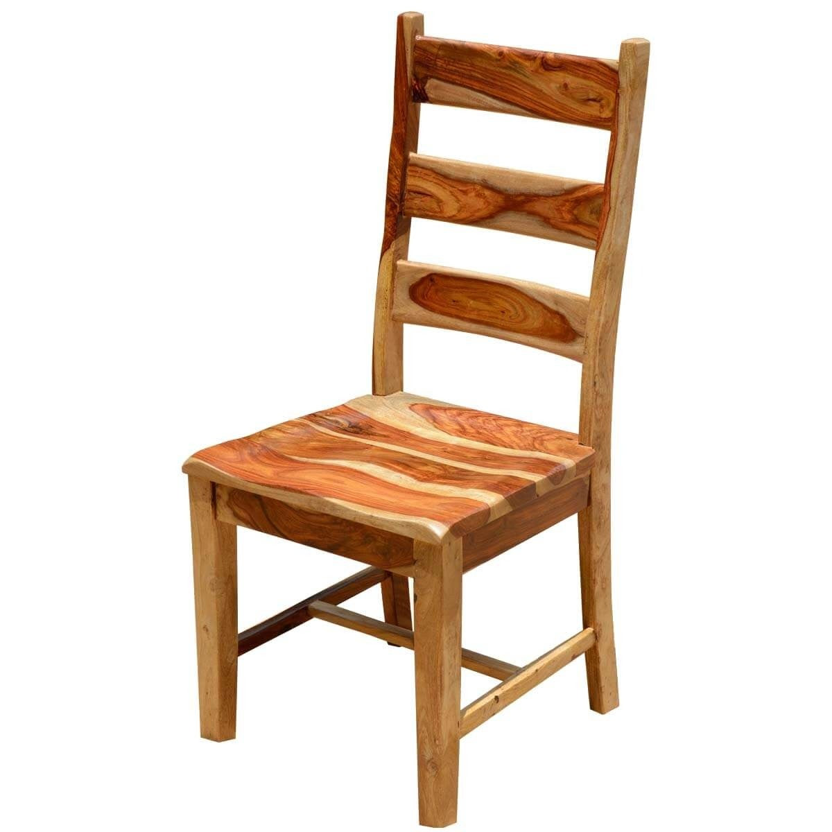 Solid Wood Indian Dining Chair - Handcrafted Dallas School Style Natural Finish for Home, Restaurant, and Office Use
