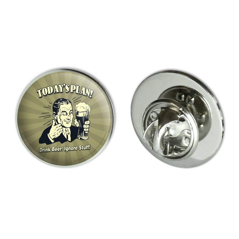 Funny Humor Metal Lapel Pin - 'Drink Beer Ignore Stuff' 0.75