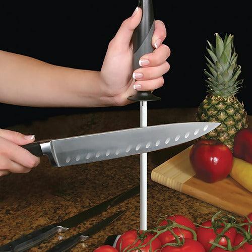 AccuSharp 032C 9-Inch Professional Knife Sharpening Steel Rod - Perfect for Kitchen Chefs, Butchers & Home Cooks | Honing & Edge Maintenance Tool for Knives, Scissors & Blades