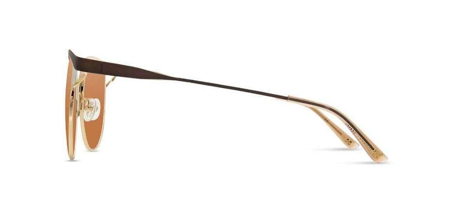 Shwood Odessa Metal Sunglasses for Men & Women - Bronze & Gold Frame with Brown Lenses - UV Protection, Retro Style for Outdoor, Driving, and Fashion