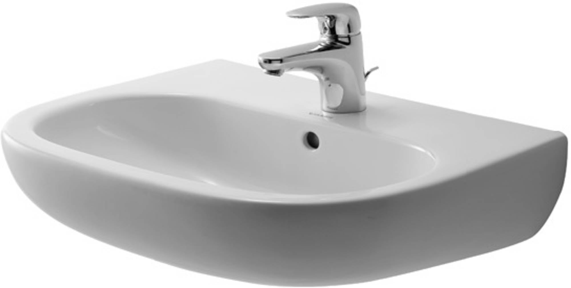 Duravit 231055 White Wall Mounted Bathroom Sink - Medium Size for Modern & Small Spaces | Perfect for Powder Rooms, Guest Baths & Compact Homes