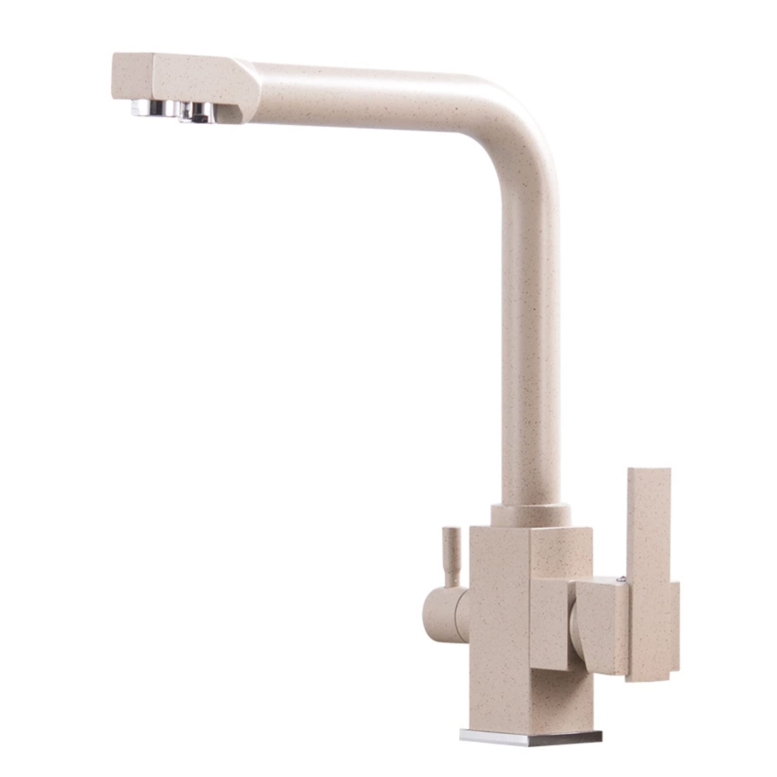 3-Way Kitchen Faucet with Brass Swivel Spout - High-Quality Oatmeal Finish Pull Down Sprayer Sink Faucet for Modern Home Kitchen & Bar