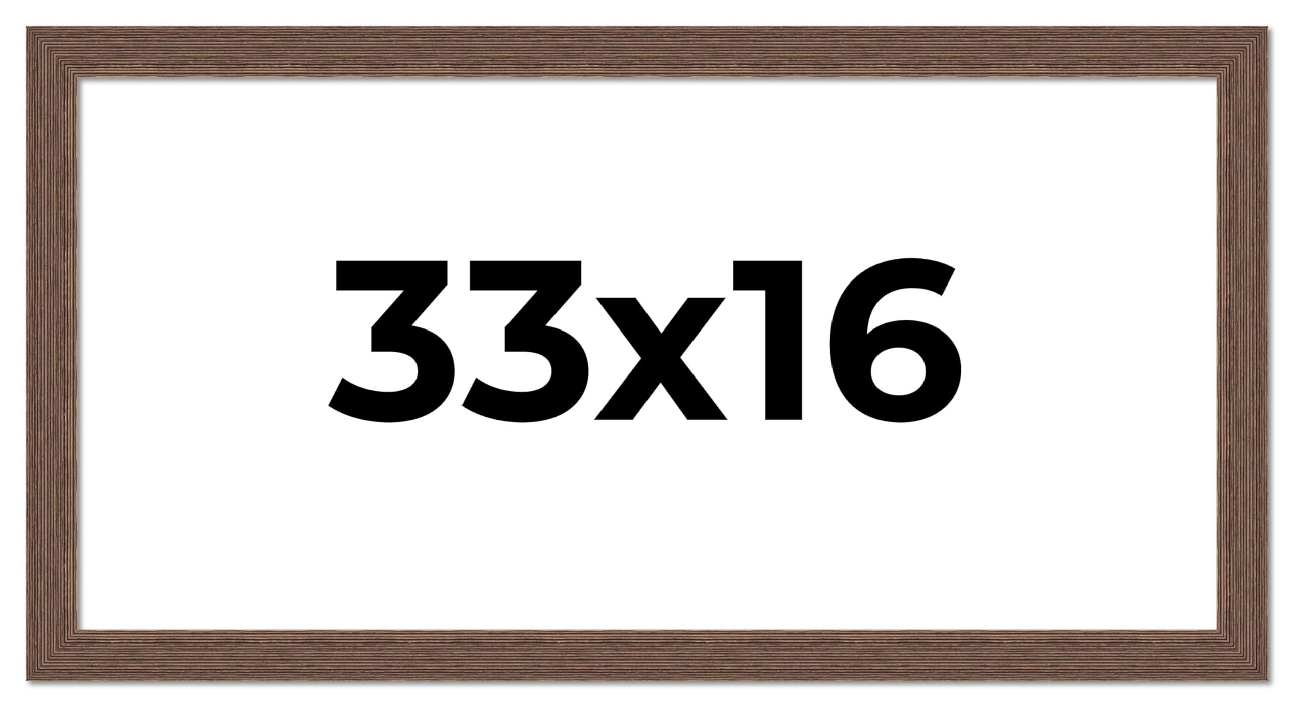 33x16 Brown Distressed Barnwood Picture Frame - Rustic Farmhouse Photo Frame with UV Acrylic Shatter Guard & Acid-Free Backing | Perfect for Wall Decor, Wedding Photos, and Home Office Display